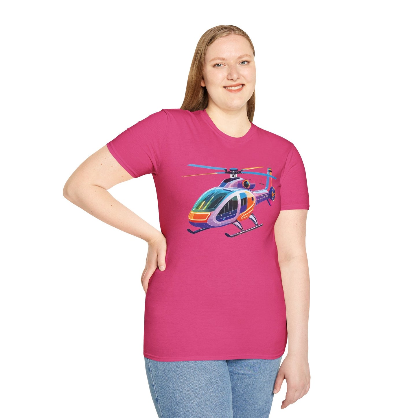 Chopper Helicopter Graphic Unisex Cotton Softstyle Short Sleeve Tee 7