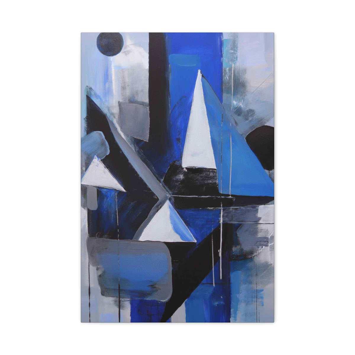 Blue Abstract Painting Print Canvas 20x24,20x30,24x30, 24x32,24x36,30x40, 32x48,36x48,40x60 Pine-Wood Inner Frame ABS-26