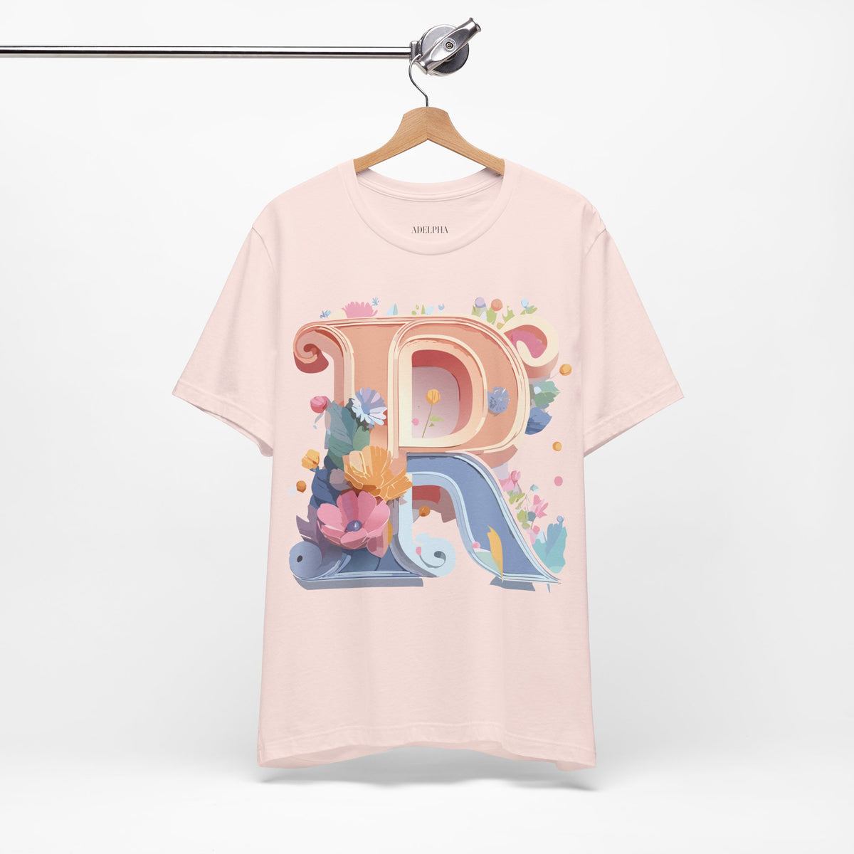 Letter R Graphic Unisex Cotton Bella+Canvas Tee with Art Letter Design