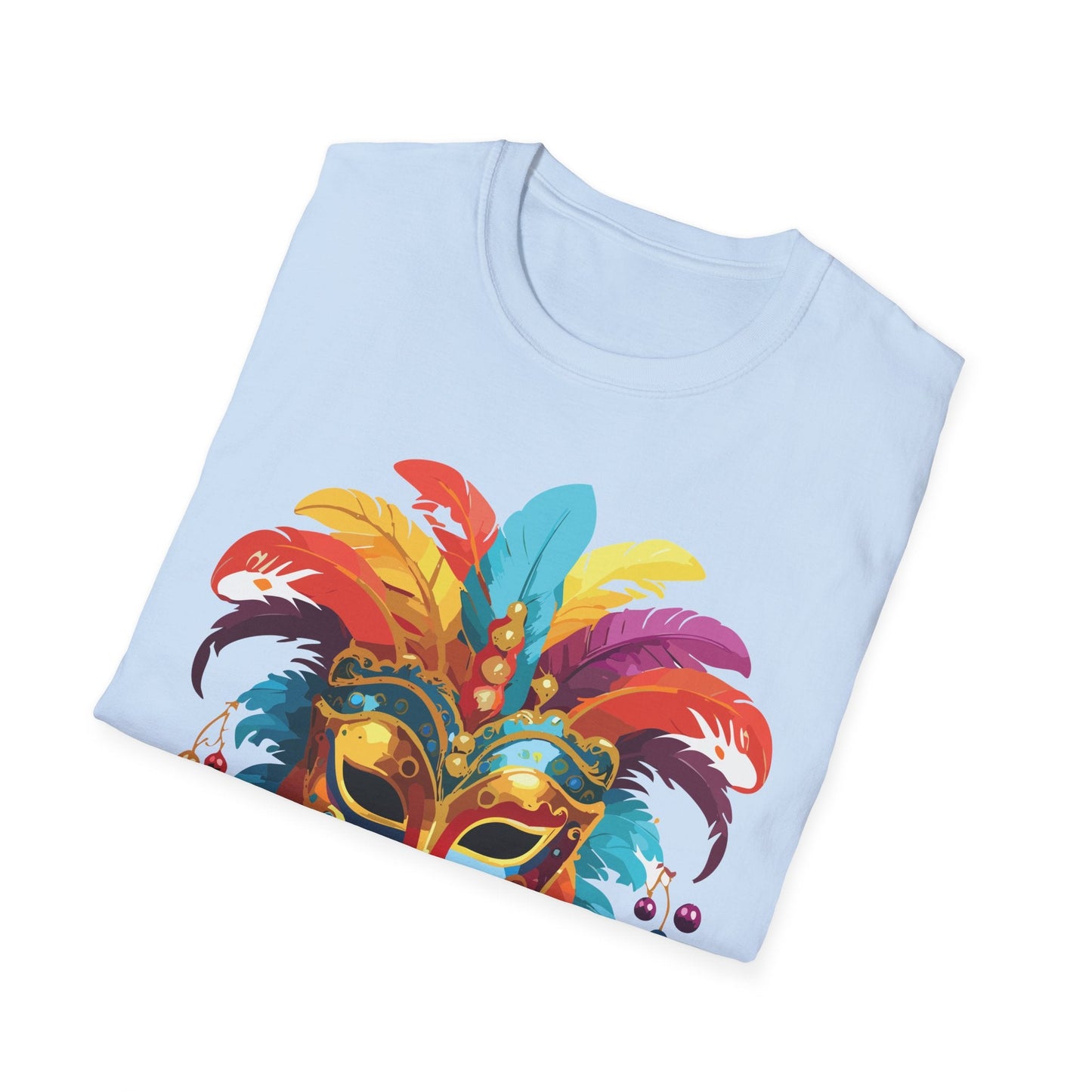 Mask Tee Shirt Unisex Masquerade Art Design Gildan Softstyle 64000 Short Sleeve Tee