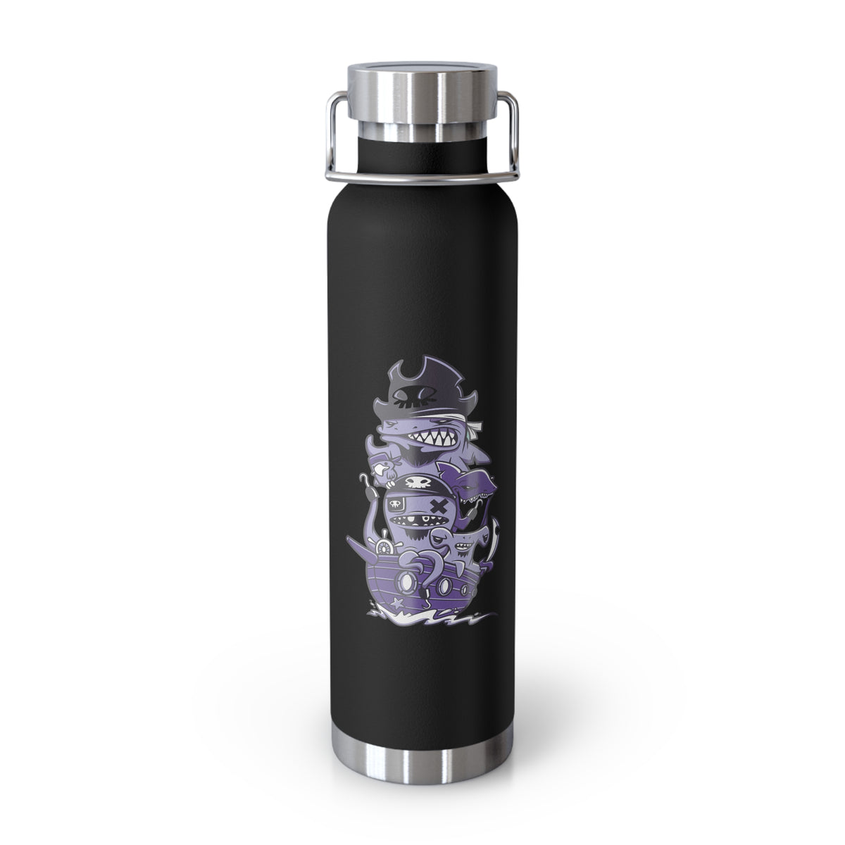 22oz Copper Insulated Water Bottle with Cartoon Design - CV79