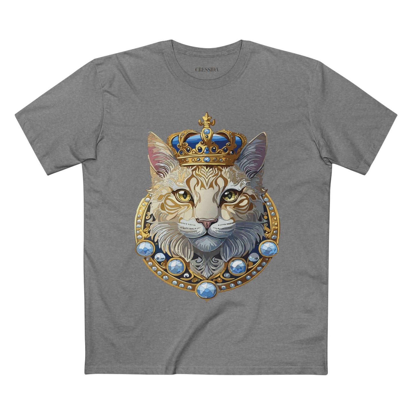 Cat Graphic Unisex 100 Cotton Tee With Unique Animal Golden Medallion Art Design 14