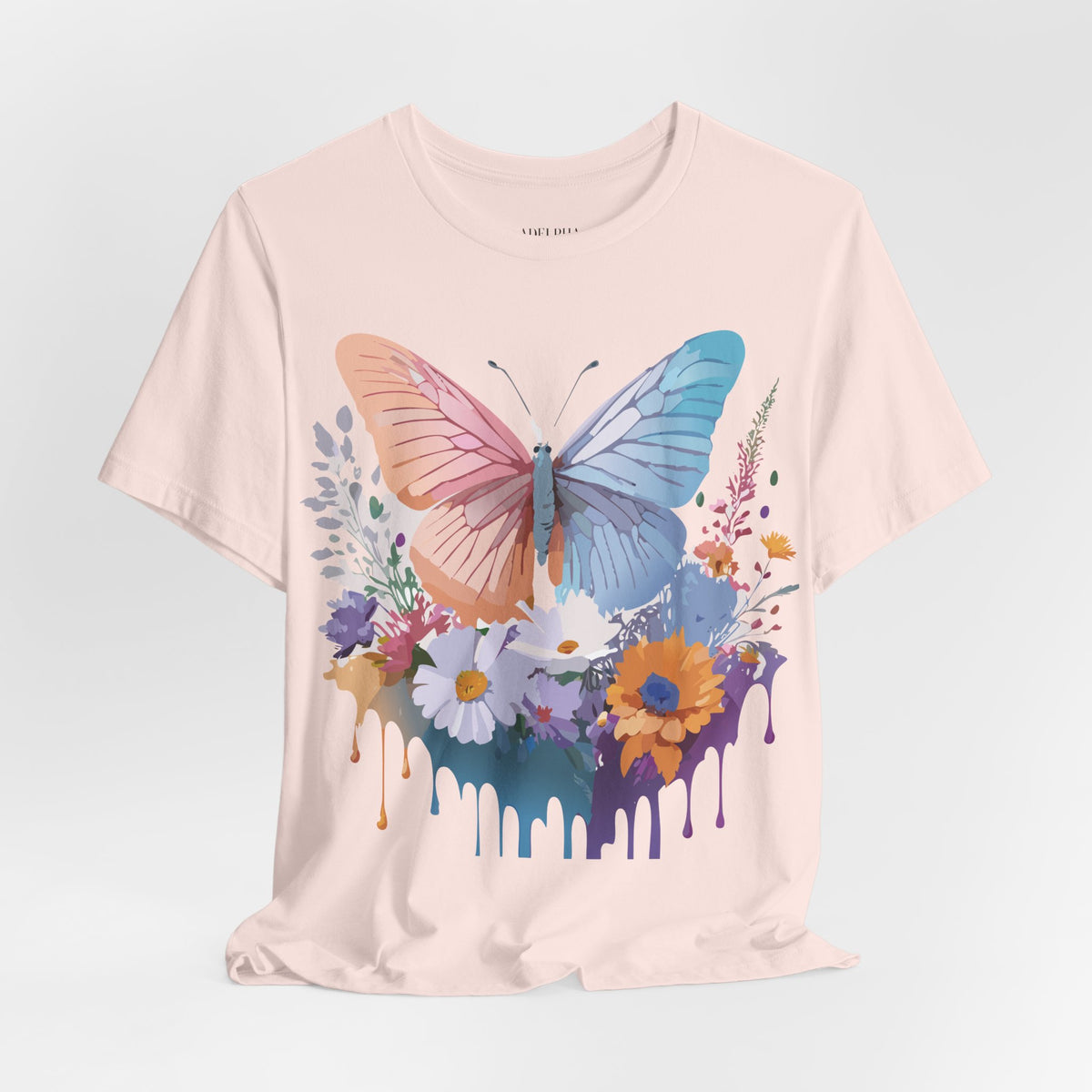 Butterfly Graphic Unisex Cotton Bella+Canvas Tee with Art Design n30