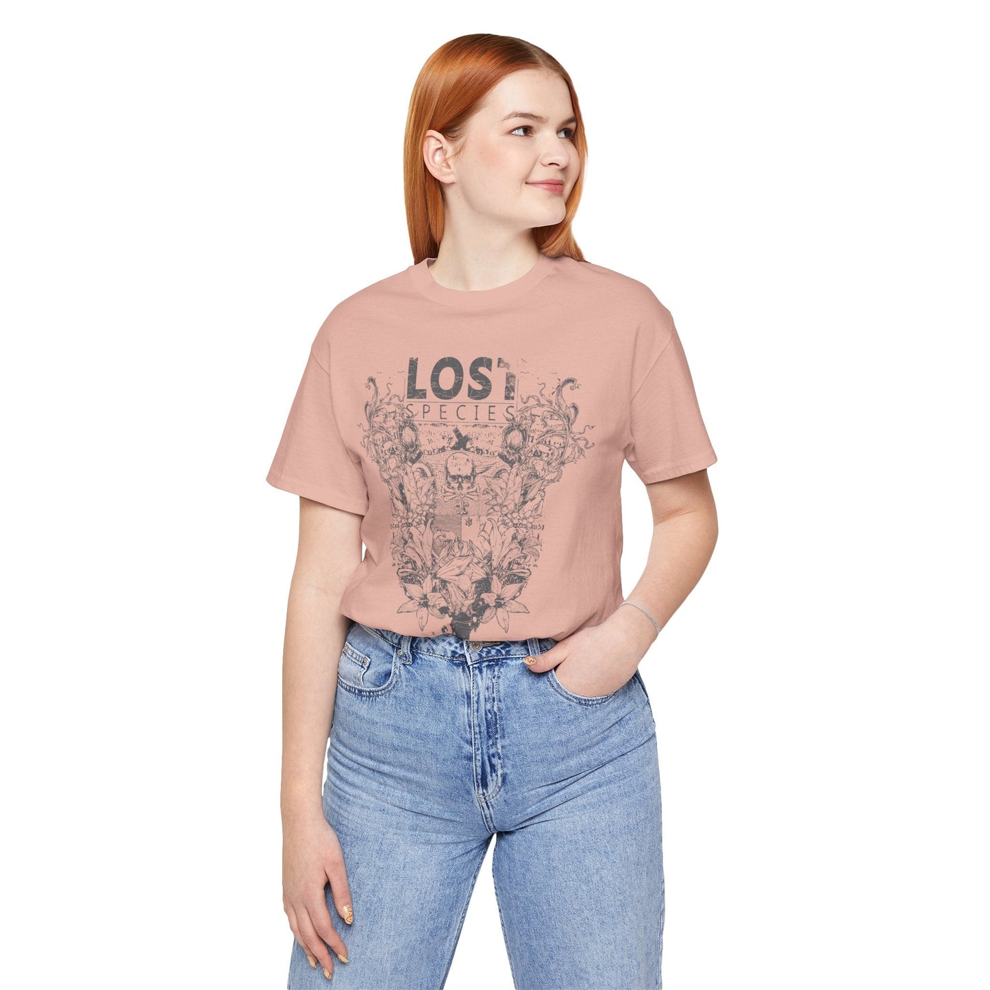 Lost Species Tee Floral Wildlife Illustration Rock Band T-Shirt A-7