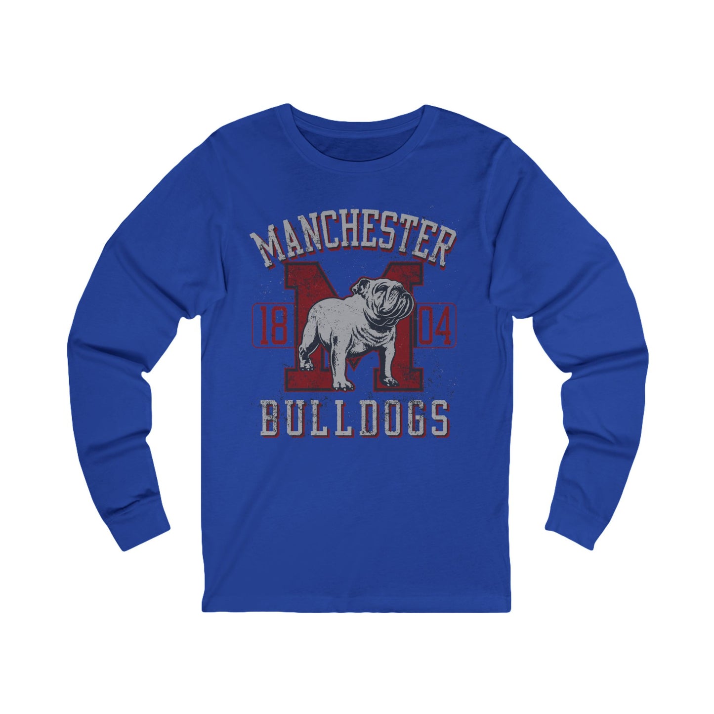 Varan7 Unisex Bulldogs Logo Long Sleeve Tee, Sports Logo Jersey Shirt, Sports Bulldogs T-Shirts with Long Sleeves