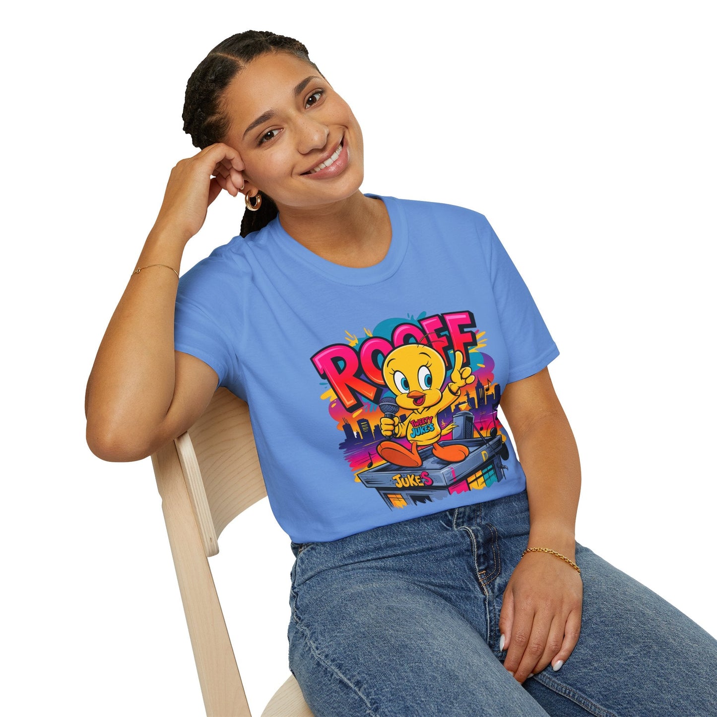Unisex Cartoon T Shirt With Animation Funny Animals Tee Softstyle Gildan 64000 Cotton