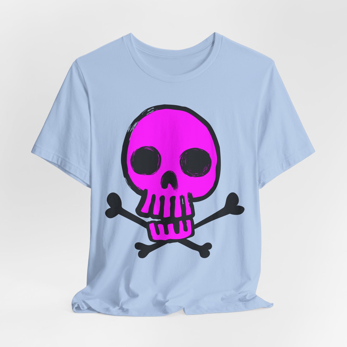 Pink Skull Graphic Design Tee, Skull Shirt, Vintage Tees, Art Design T-Shirt, Vintage Graphic Tee, Art Shirts with Skulls