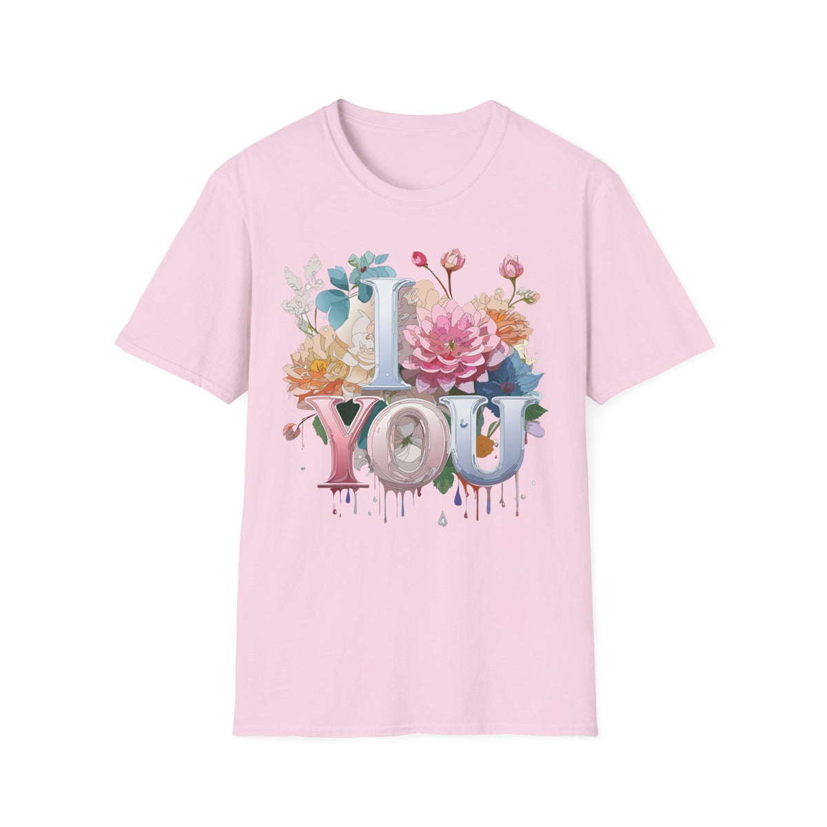 Floral "I Love You" Tee | Floral Lettering T-Shirt