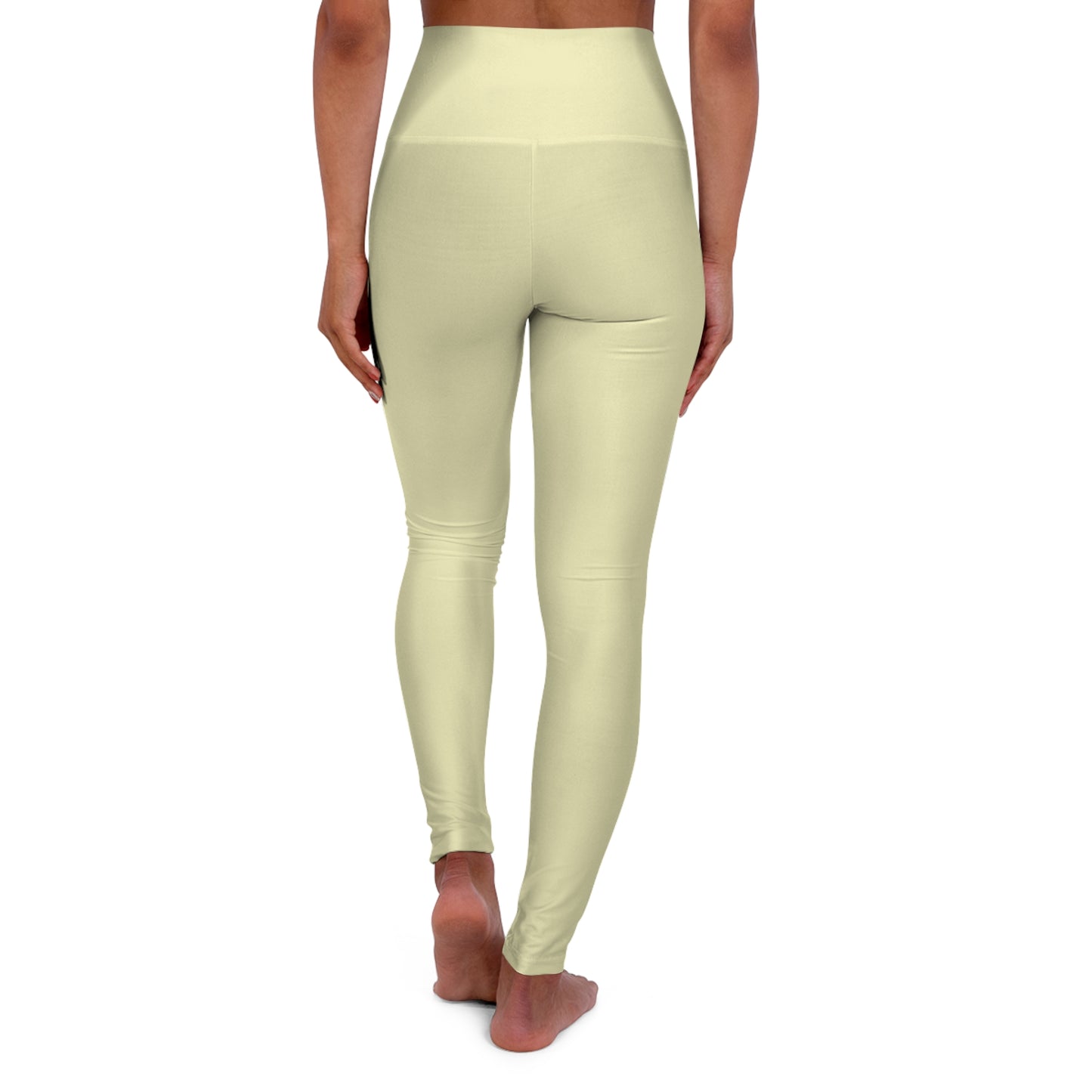 Pale Yellow Color High-Waist Yoga Leggings Women's Seamless Poly-Span Stretchy Pants XS-2XL