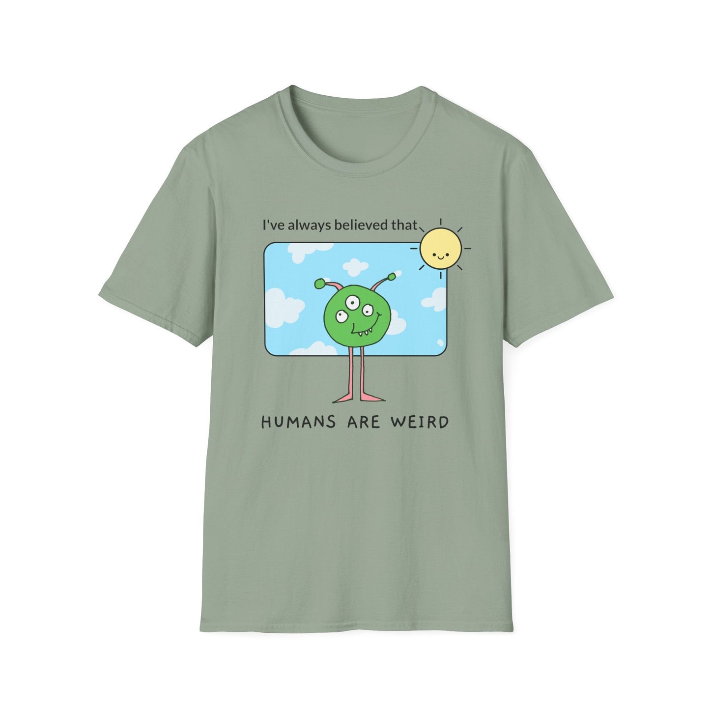 Alien Cartoon Humans Are Weird TShirt