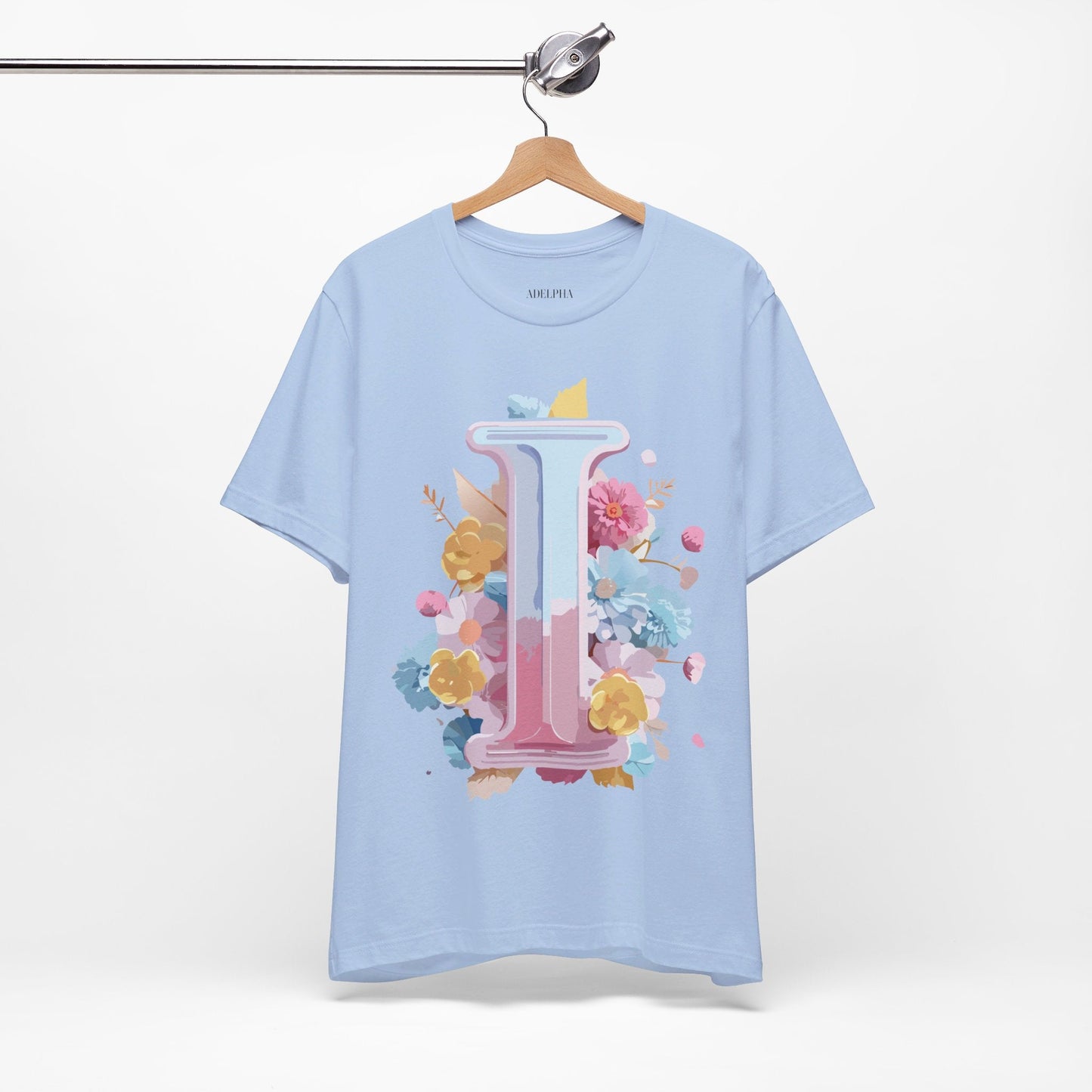 Letter I Shirt Graphic Tee Unisex Vintage Inspired Adelpha Artwork Premium Short Sleeve Tee