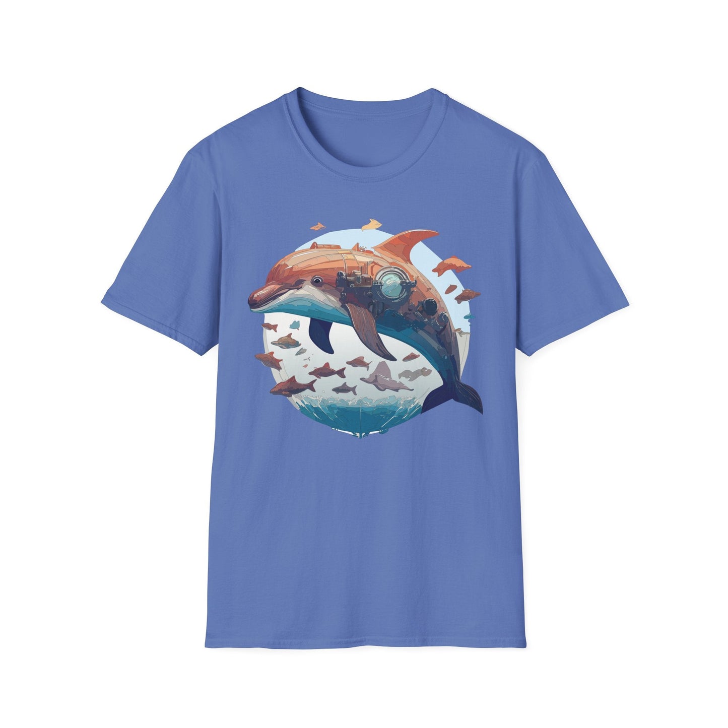 Unisex Dolphin Shirt Softstyle Tee Gildan 64000 Ring Spun Cotton Animal Graphic Design