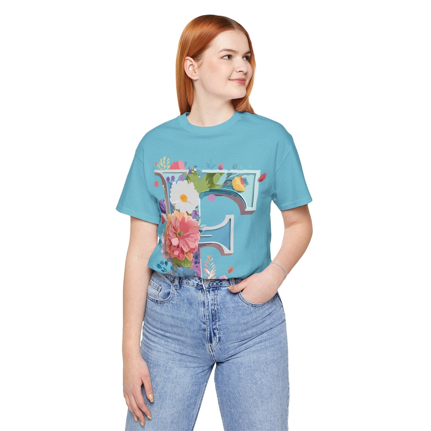 Letter F Shirt Unisex Graphic Tee Vintage Inspired Artwork By Adelpha Short Sleeve