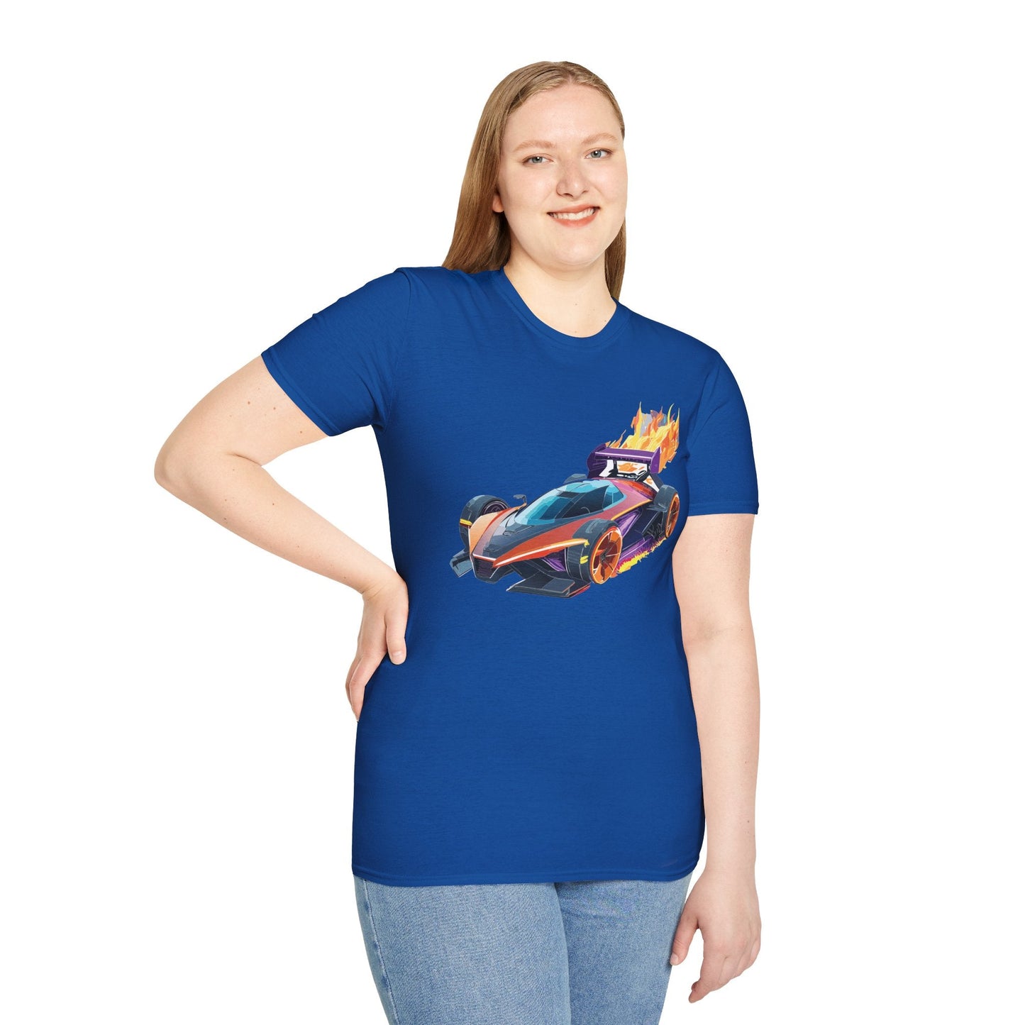 Car Graphic Unisex Cotto Softstyle Art Design with Hot Wheels Artwork Tee 4