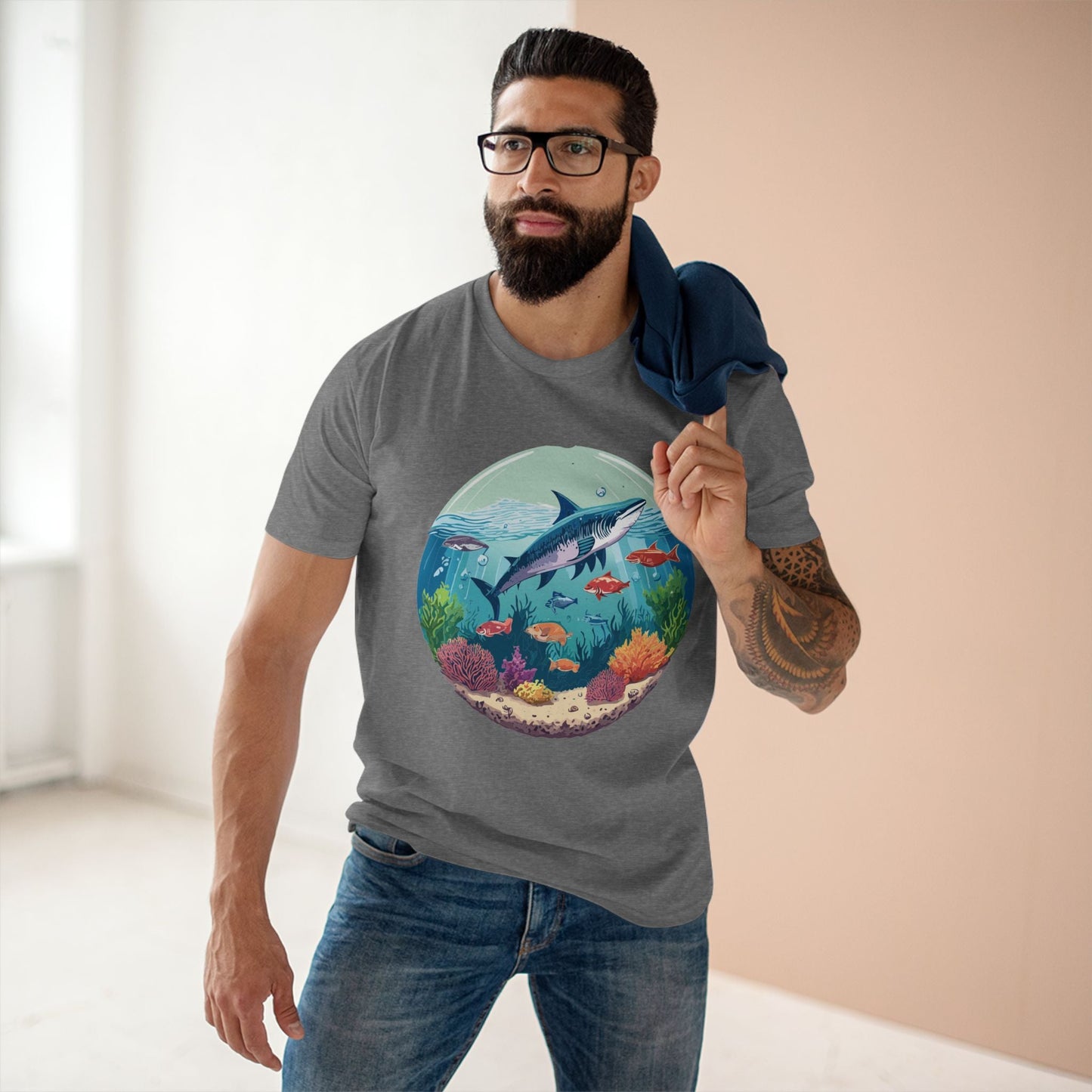 Ocean Shirt Ocean Pacific OP17 Unisex Premium Cotton Staple Tee With Original Art Design