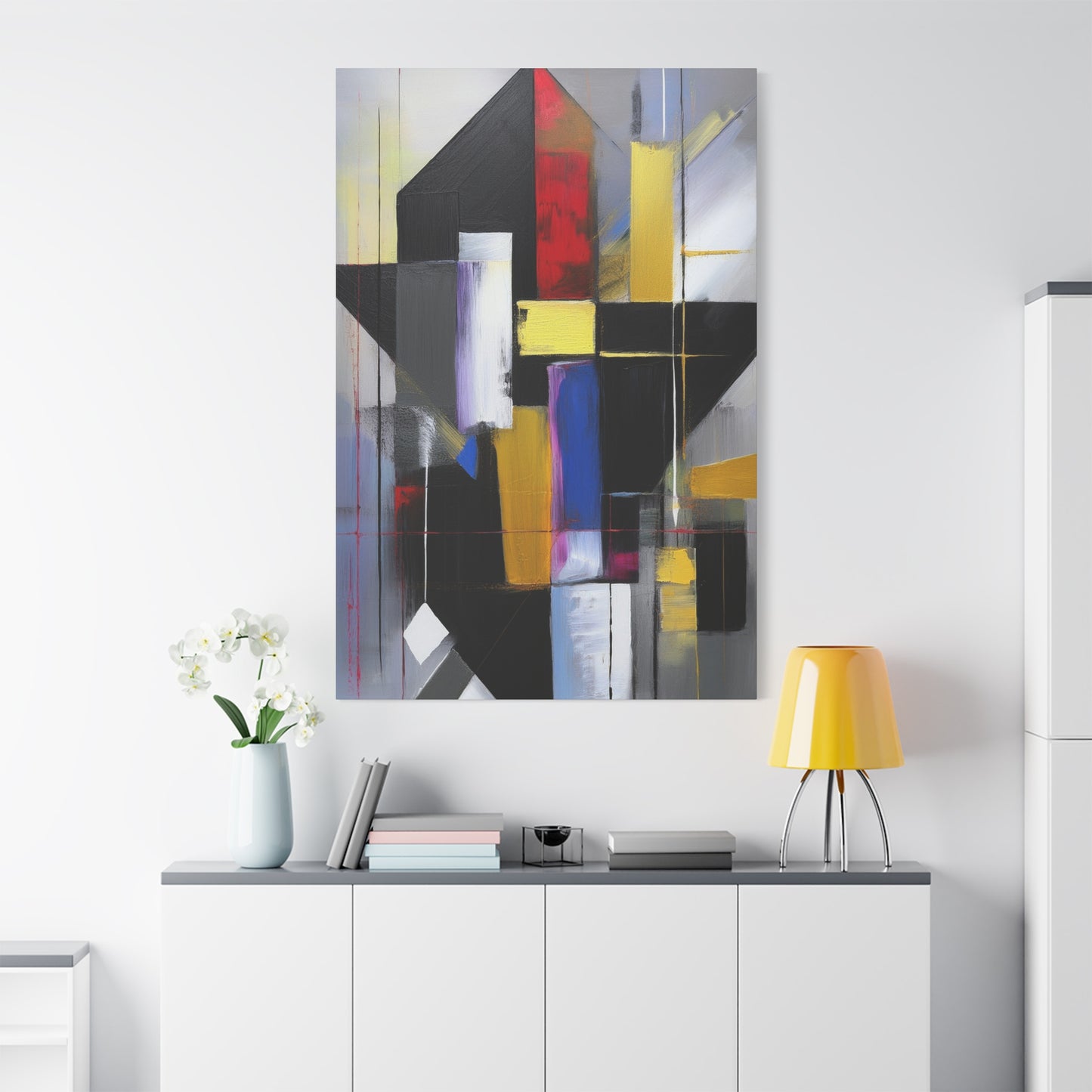 Abstract Geometric Painting Print Canvas 20x24,20x30,24x30 24x32,24x36,30x40 32x48,36x48,40x60 Pine-Wood Inner Frame ABS-36