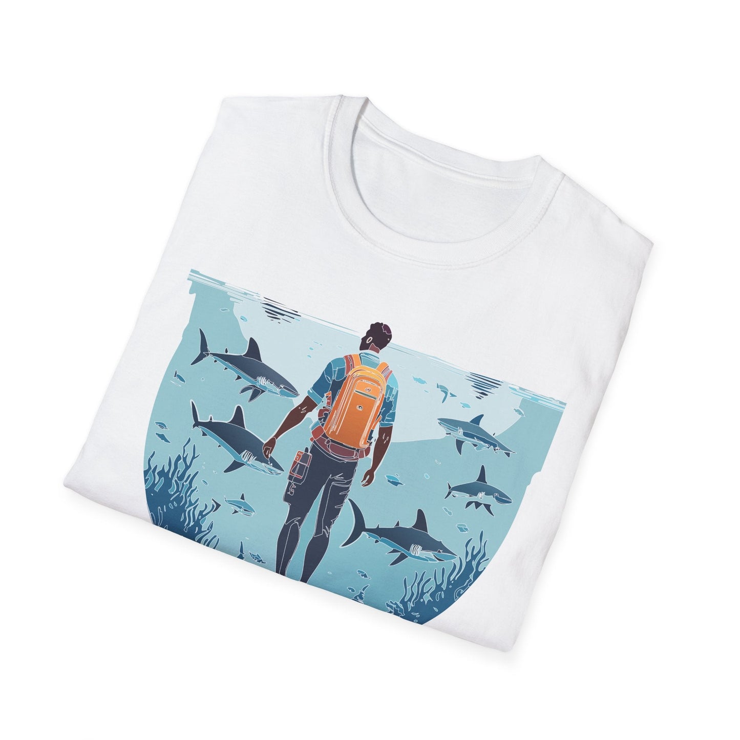 Ocean Tee Shirt Unisex Softstyle T Shirt With Ocean Art Design U Boat Theme Graphic Artwork Edition