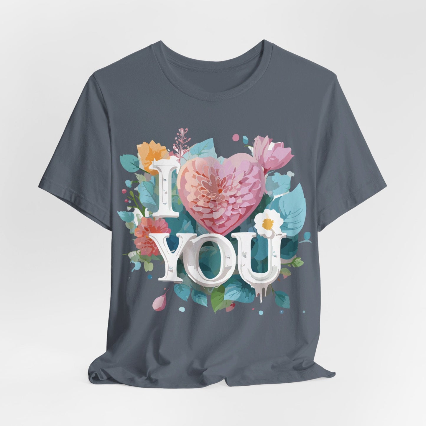 Valentine Day Graphic Unisex 100 Cotton Vintage Artwork with Love and Flower Design Tee 9