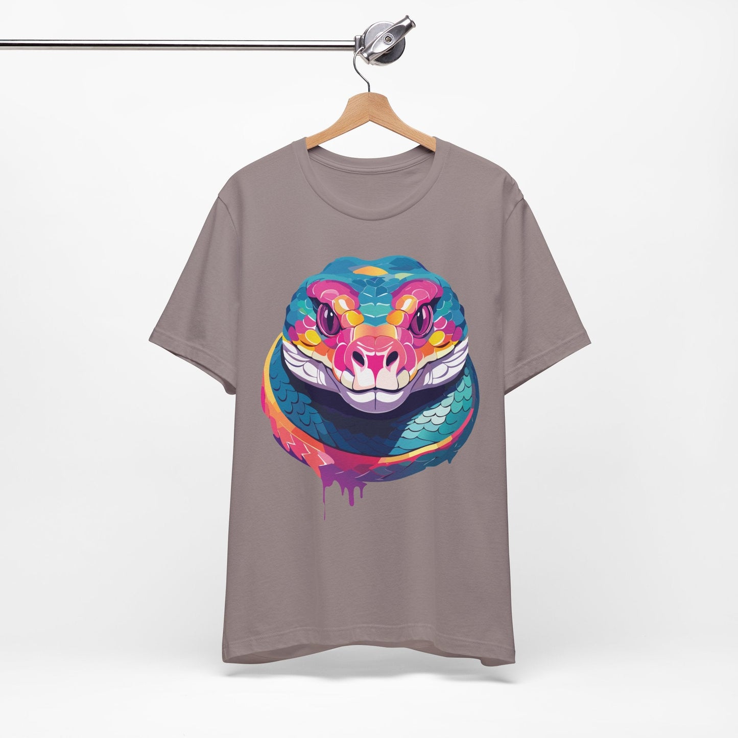 Unisex Animal Tee Shirt With Art Design, Wild Animals Short Sleeve Graphic Tee For Everyday Wear