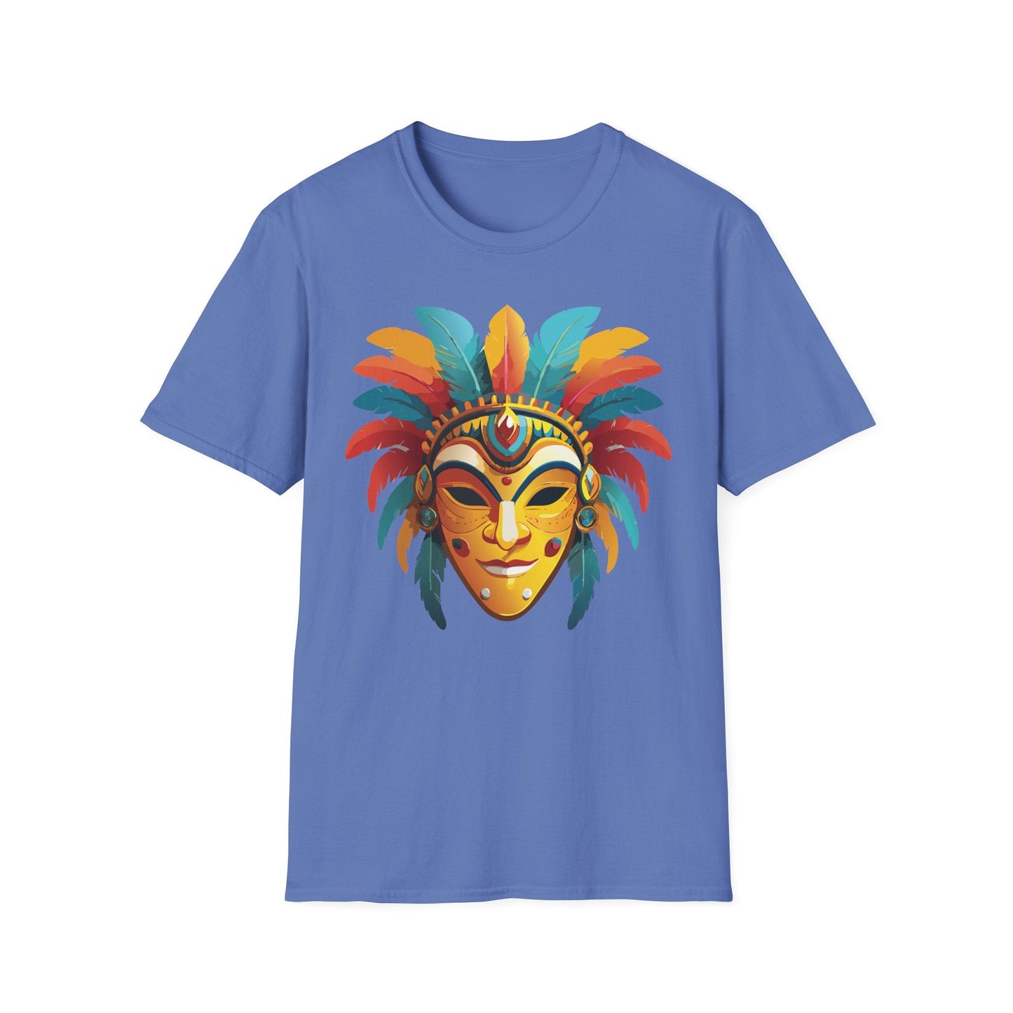 Mask Tee Shirt Unisex Masquerade Design Gildan Softstyle 100 Percent Cotton Tee for Everyday Comfort