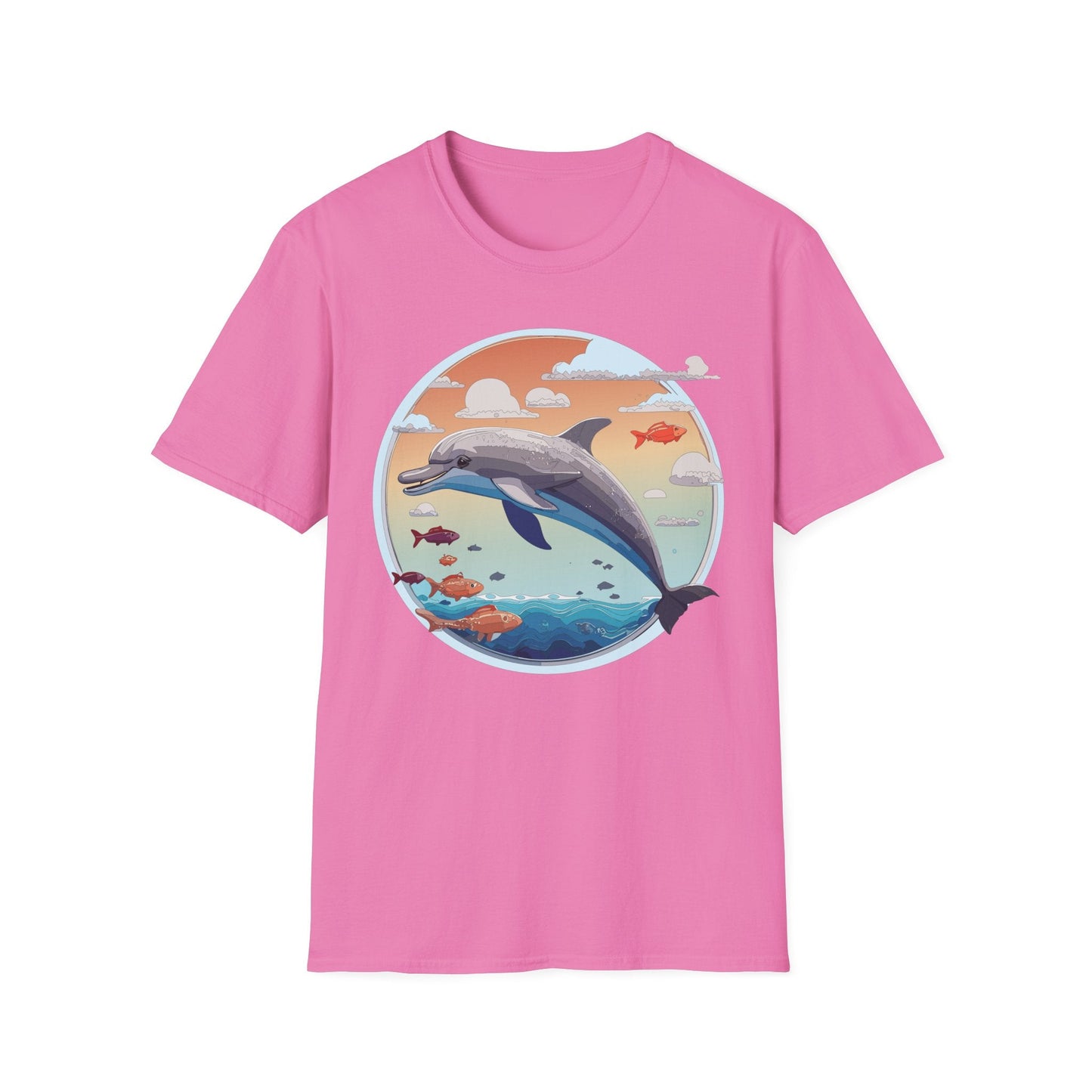 Dolphin Shirt Unisex Gildan Softstyle Cotton Tee For Men Women Dolphin Fish Animal Shirt