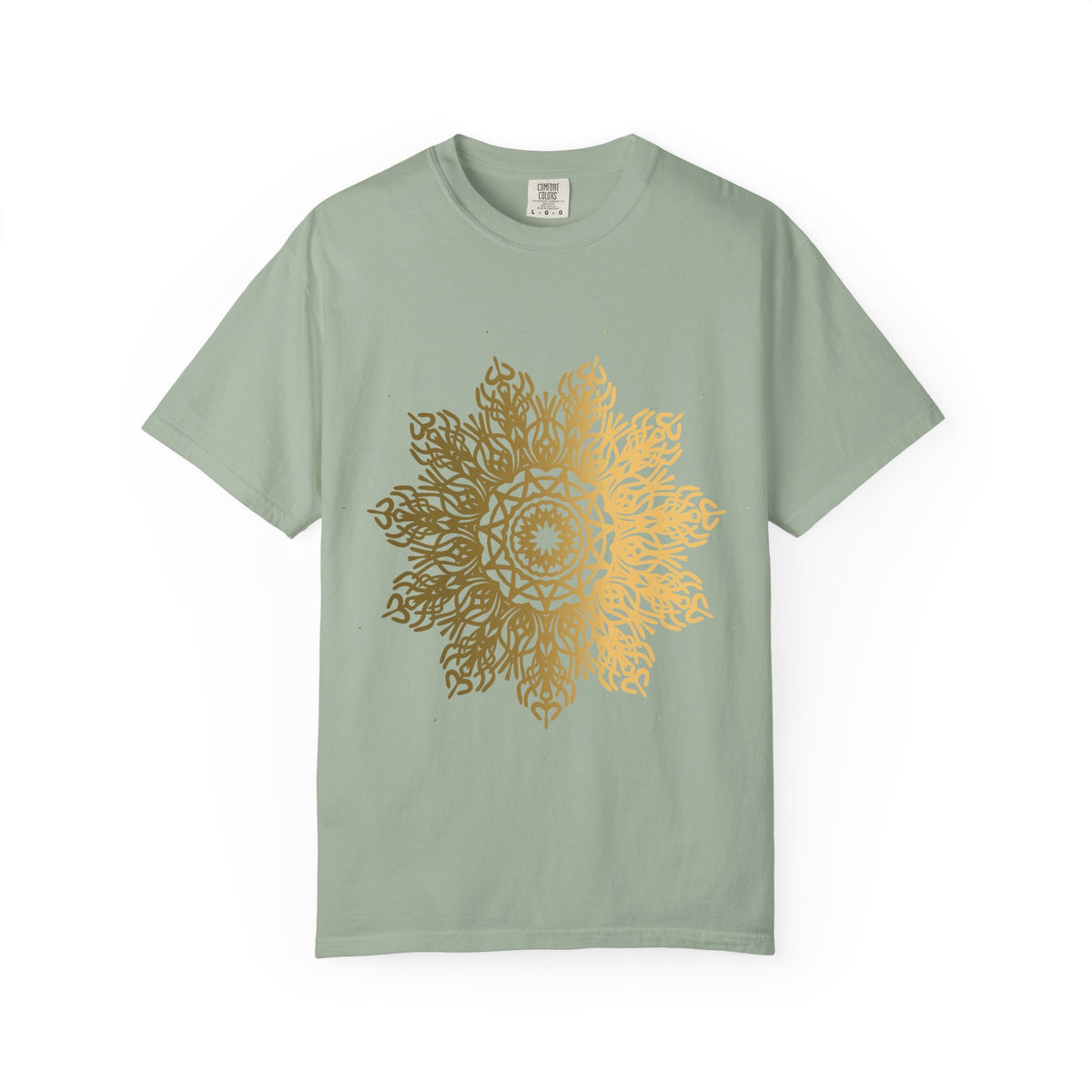 Unisex Garment Dyed Cotton T-Shirt with Mandala Graphic Design