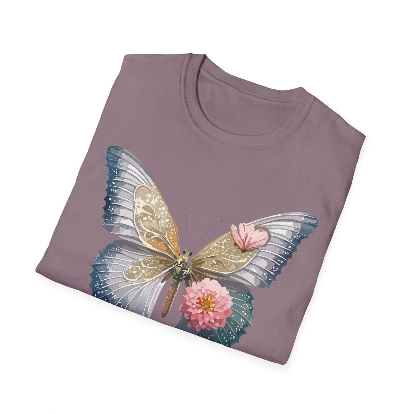 Unisex Monarch Butterfly T Shirt Softstyle Gildan 64000 100 Percent Ring Spun Cotton Tee