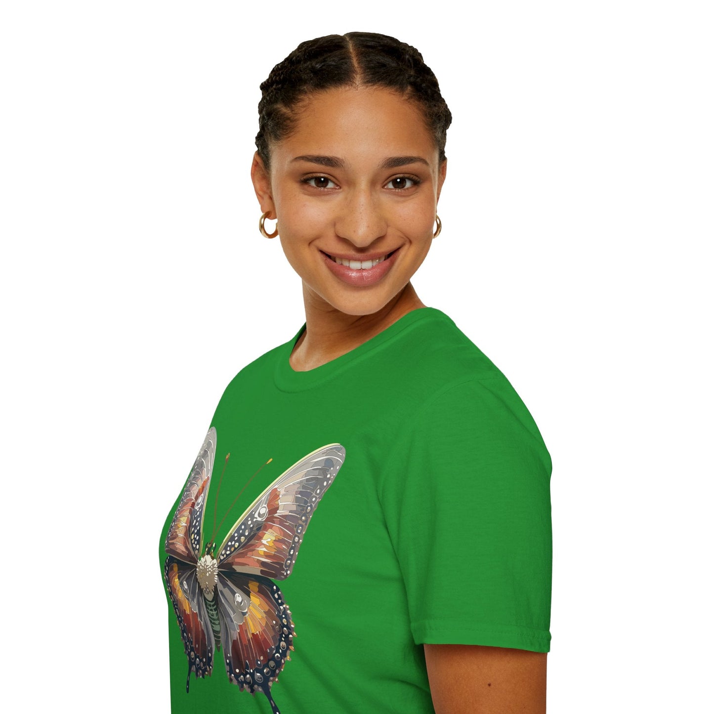 Butterfly Shirt Unisex Lightweight 100 Cotton Gildan Softstyle 64000 Tee Monarch Butterfly Design