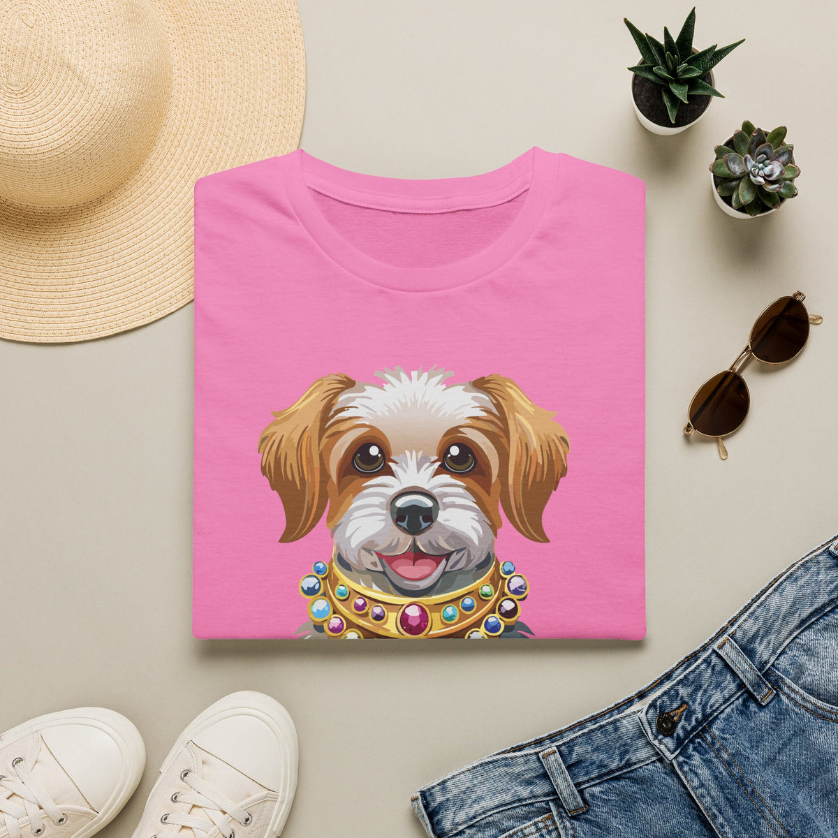 Cute Jeweled Puppy T-Shirt | Dog Portrait Tee