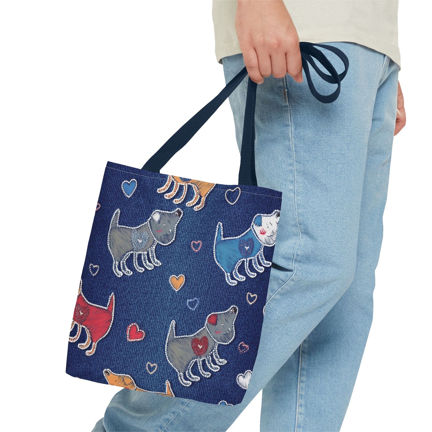 Valentine's Day DENIM PRINT CANVAS BAG HIGH-QUALITY 100% POLY 3 SIZES BAG-201-13