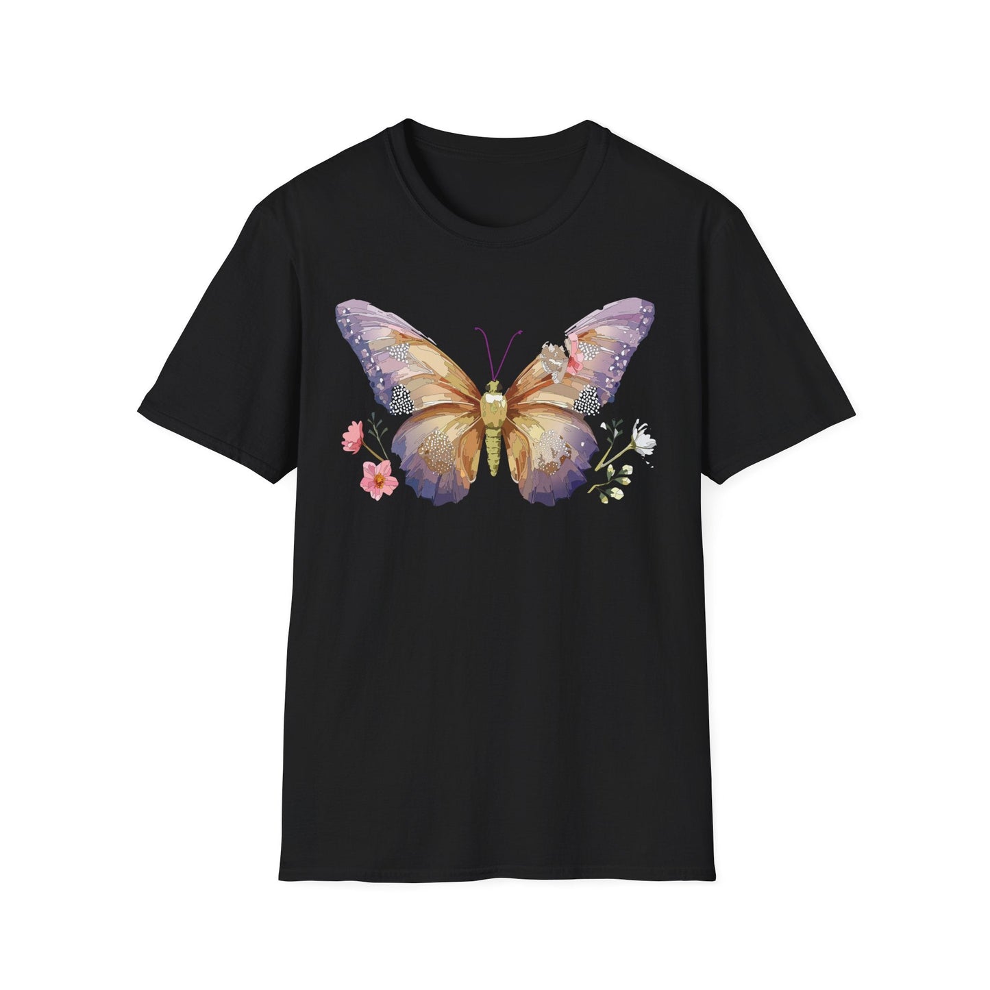 Monarch Butterfly Shirt Unisex Short Sleeve Tee Gildan Softstyle 64000 100 Percent Ring Spun Cotton