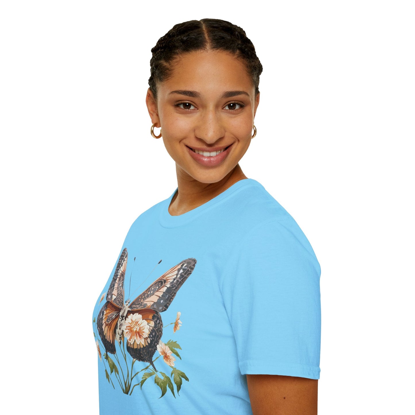 Butterfly T Shirt Unisex Softstyle Gildan 64000 Cotton Tee Monarch Print Comfort