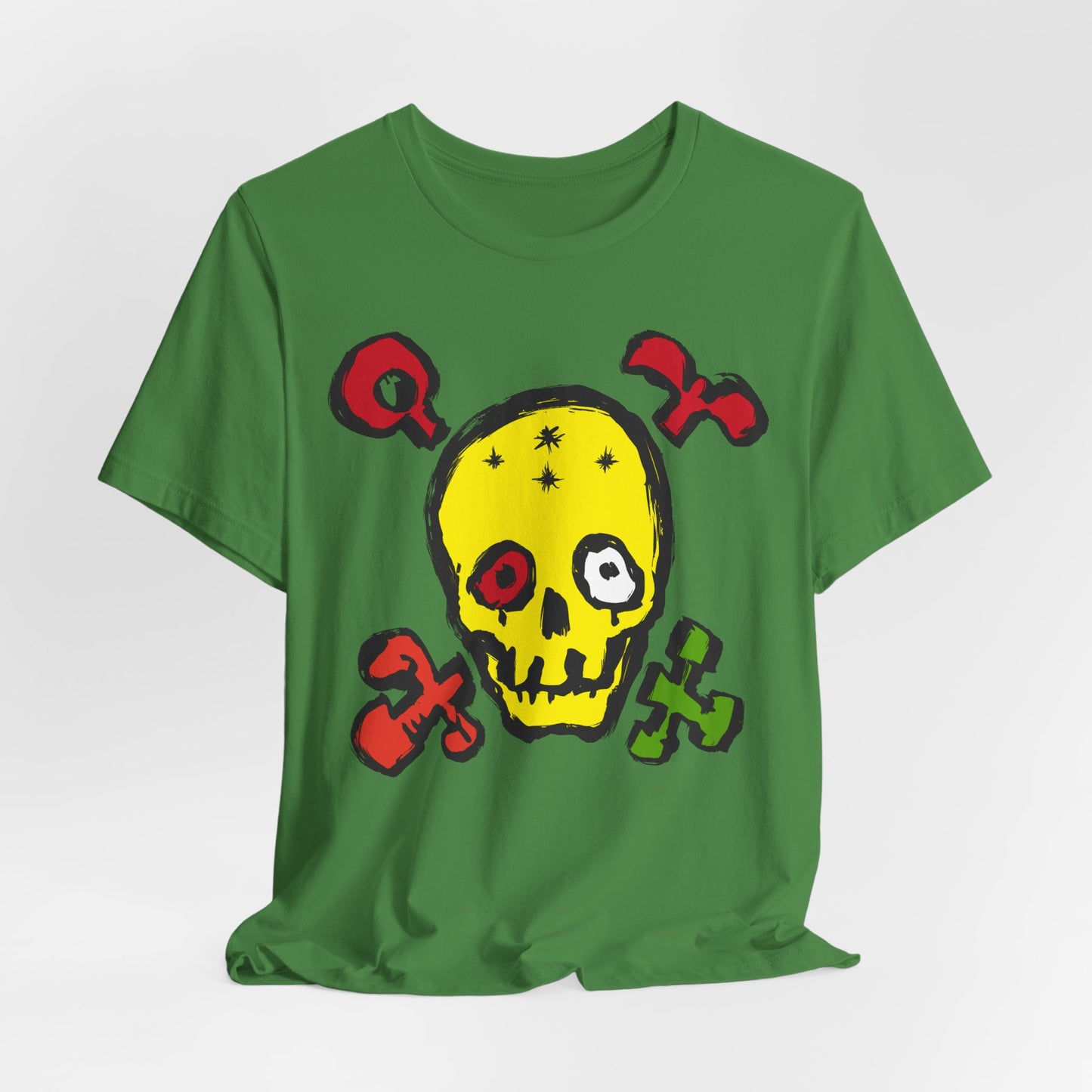 Yellow Skull Graphic Design Tee, Skull Shirt, Vintage Tees, Art Design T-Shirt, Vintage Graphic Tee, Art Shirts with Skulls