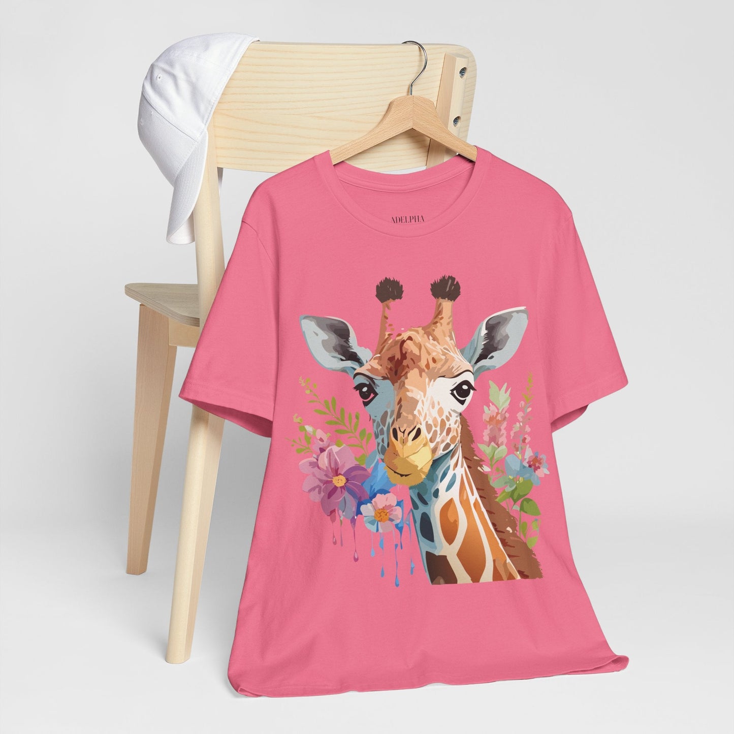Giraffe Graphic Unisex 100 Cotton Vintage Animal Art T-Shirt 3