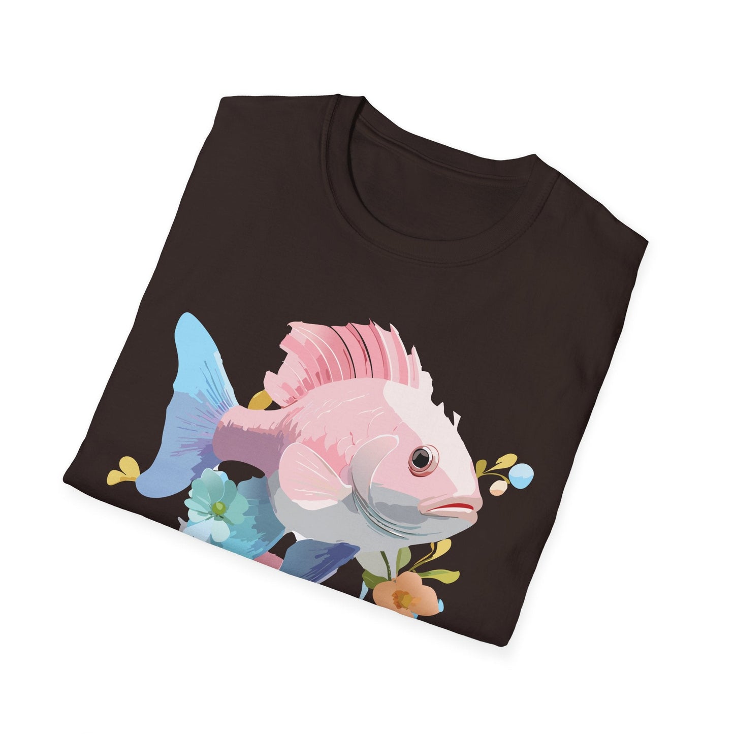 Fish Art Design Shirt Unisex Graphic Tee With Fish Illustration Gildan Softstyle 64000