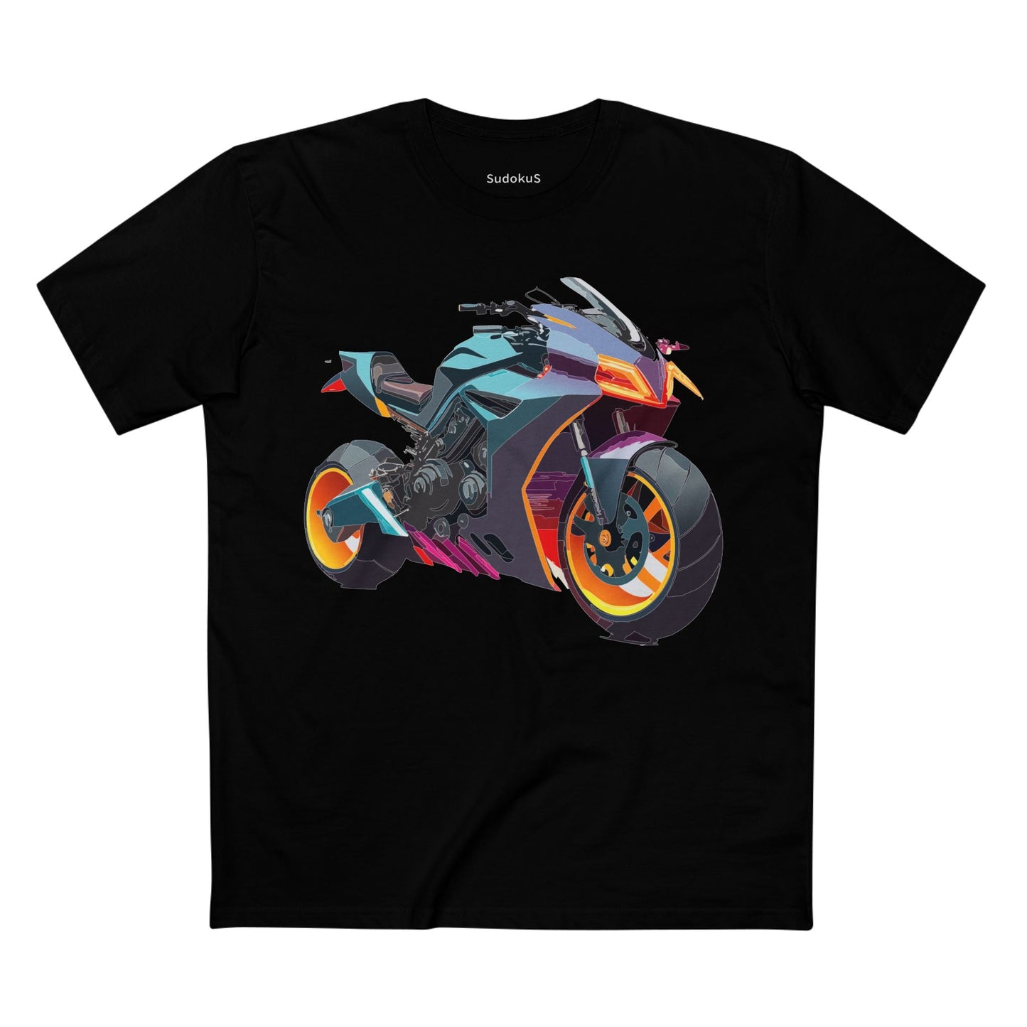 Moto Bike Graphic Unisex 100 Cotton Staple Tee 16