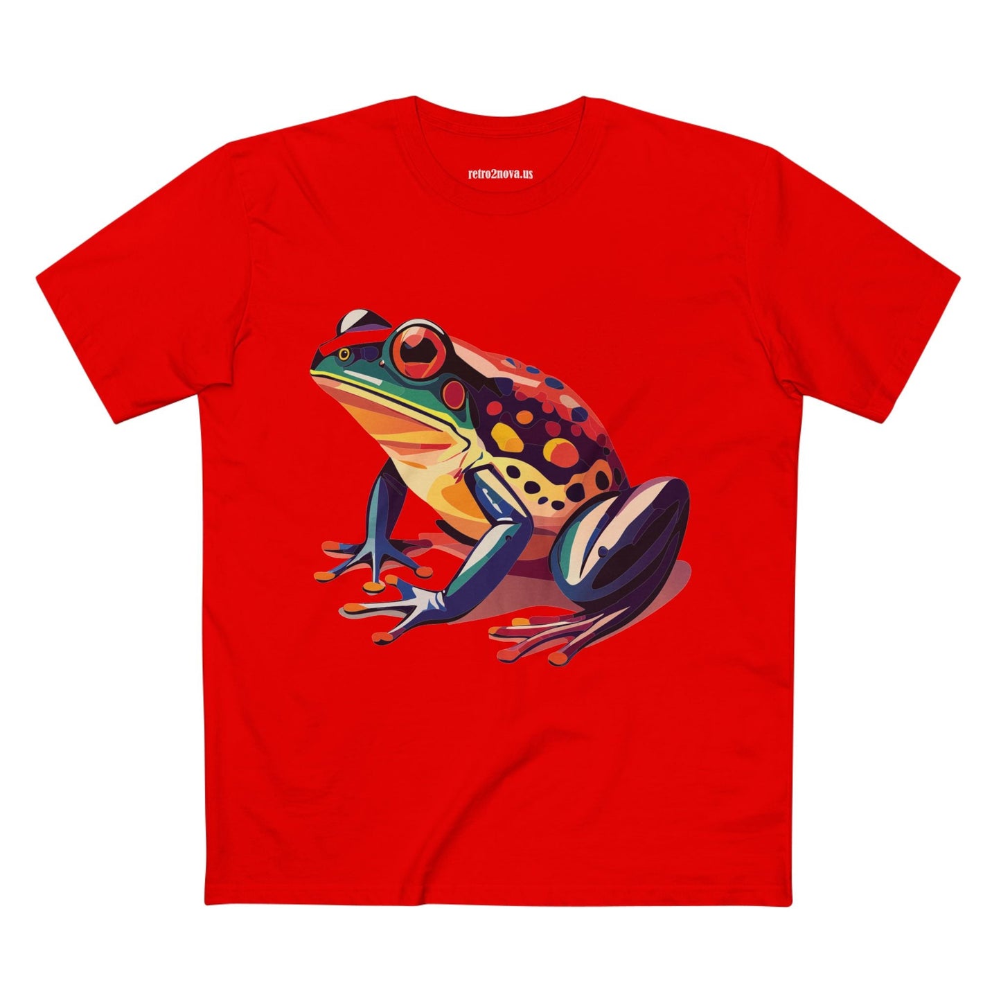 Unisex Frog Animal Shirt Art Tee By Retro2Nova Premium Cotton Staple Tee With Original Custom Artwork