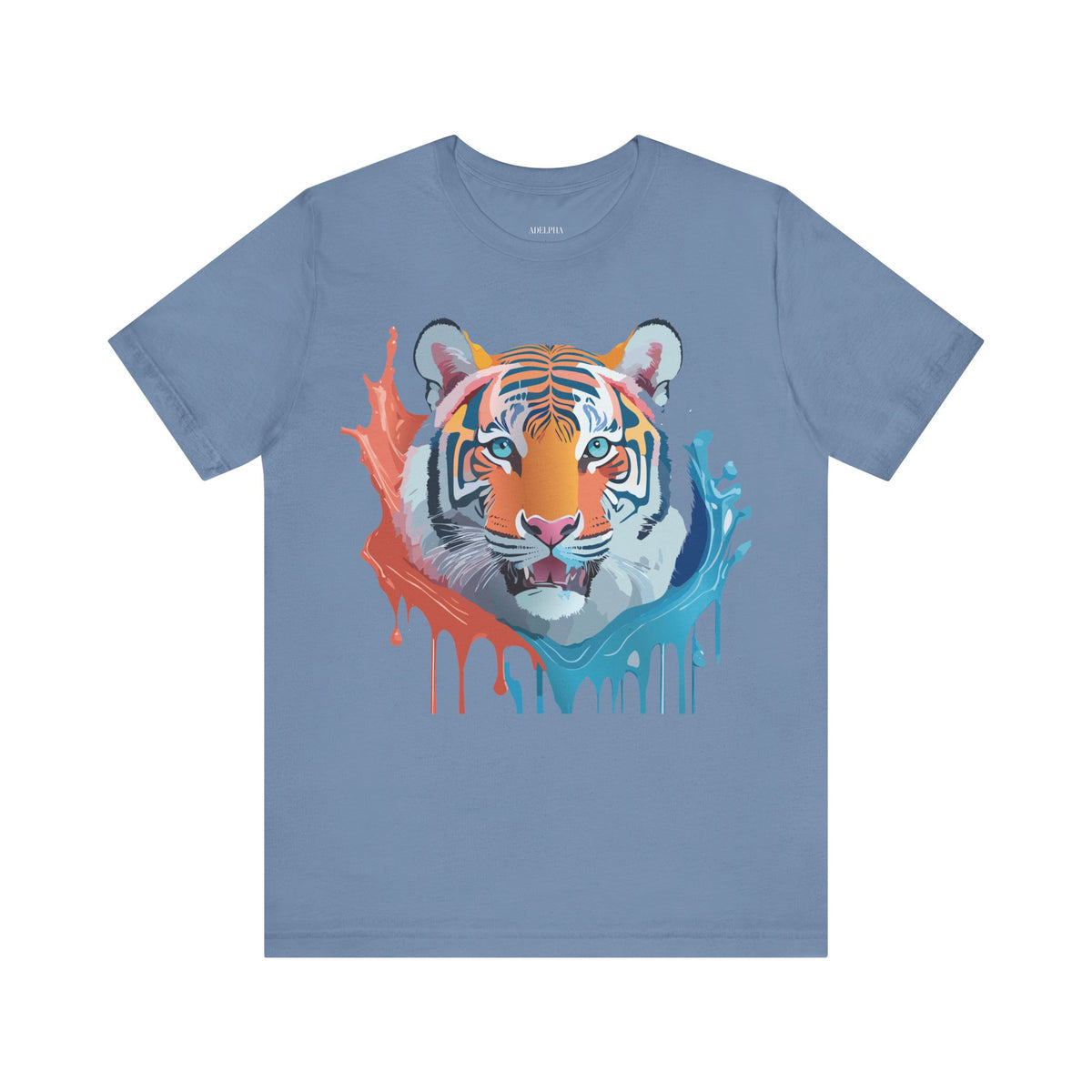 Tiger Graphic Unisex Cotton Bella+Canvas Tee with Art Animal Design e57