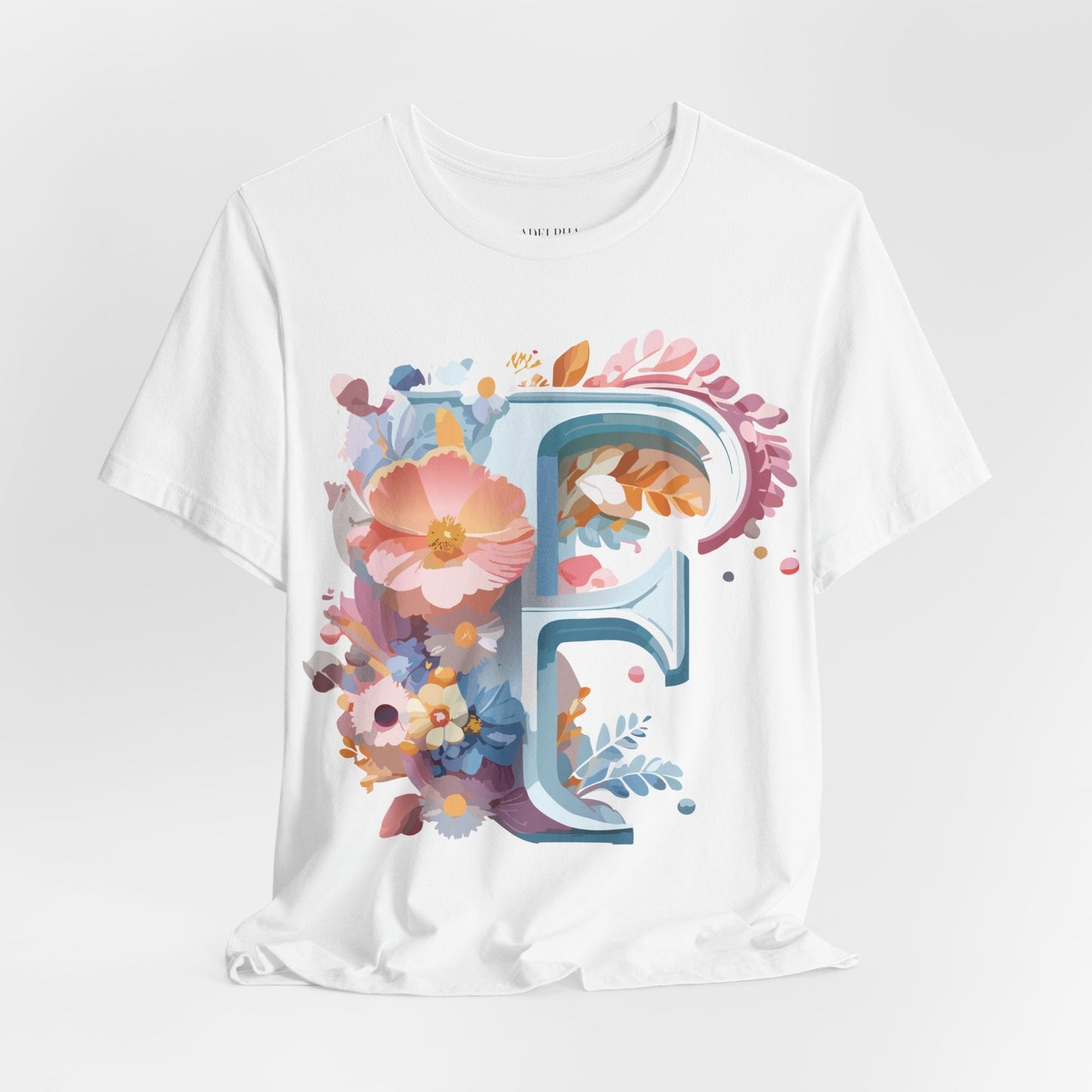 Letter F Shirt Unisex Graphic Tee Jersey Short Sleeve by Adelpha Vintage Inspired Art Design