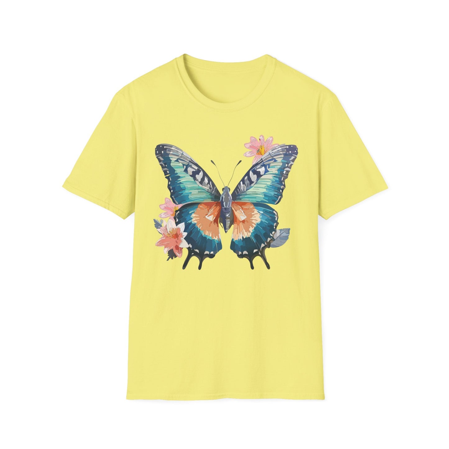 Butterfly T Shirt Unisex Cotton Tee Monarch Butterfly Design Softstyle 64000 Gildan Brand Quality
