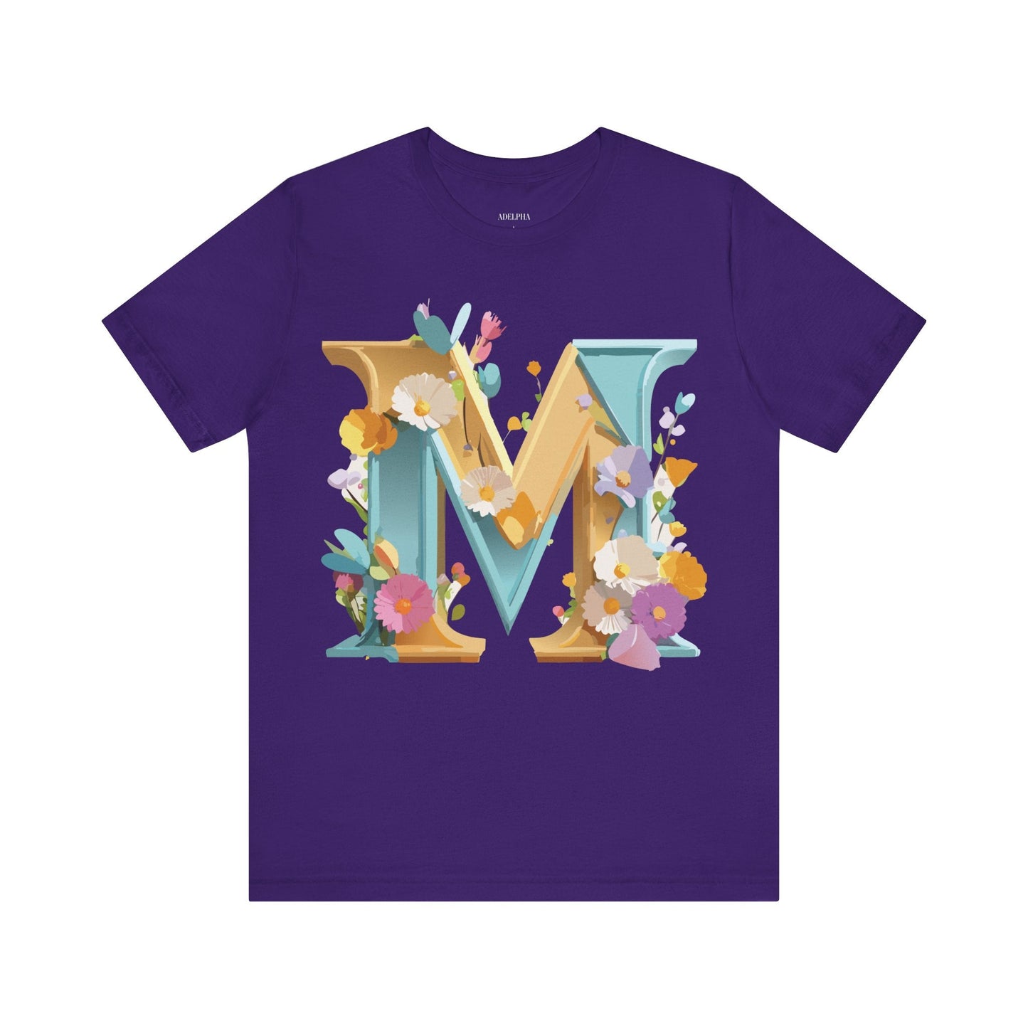 Letter M Shirt Unisex Graphic Tee From Adelpha Vintage Inspired Art Short Sleeve Jersey