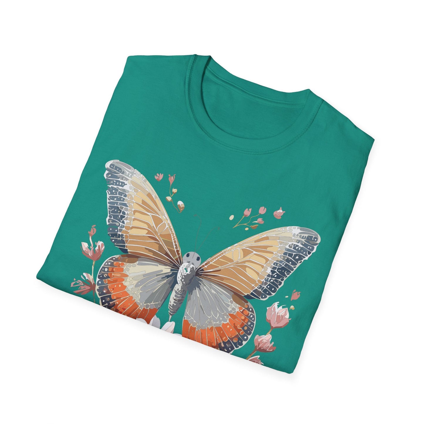 Unisex Butterfly T Shirt Softstyle Gildan 64000 Comfortable Durable Tee For Everyday Wear