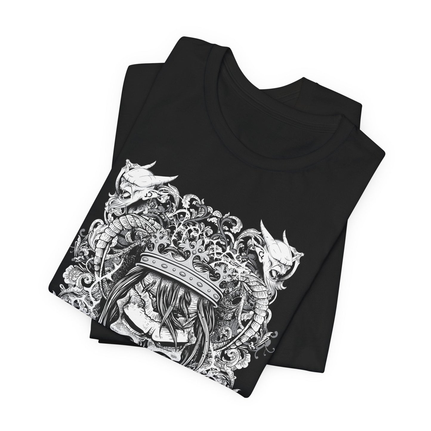 Gothic Skull Illustration Graphic Unisex Cotton T-Shirt r13