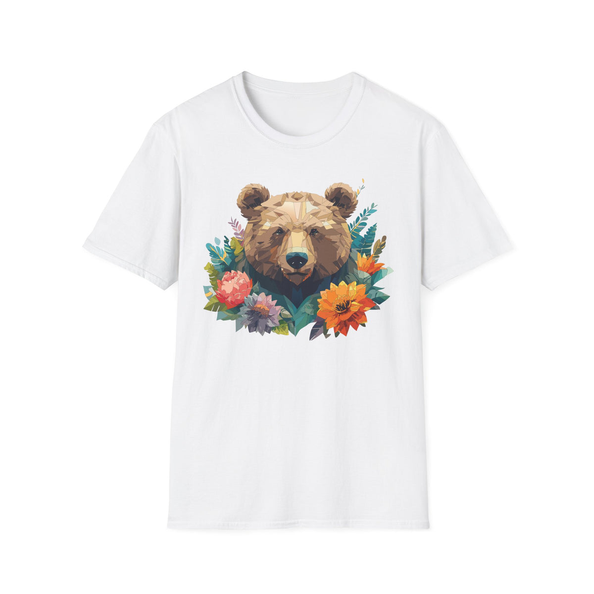 Geometric Bear Floral Shirt | T-Shirt