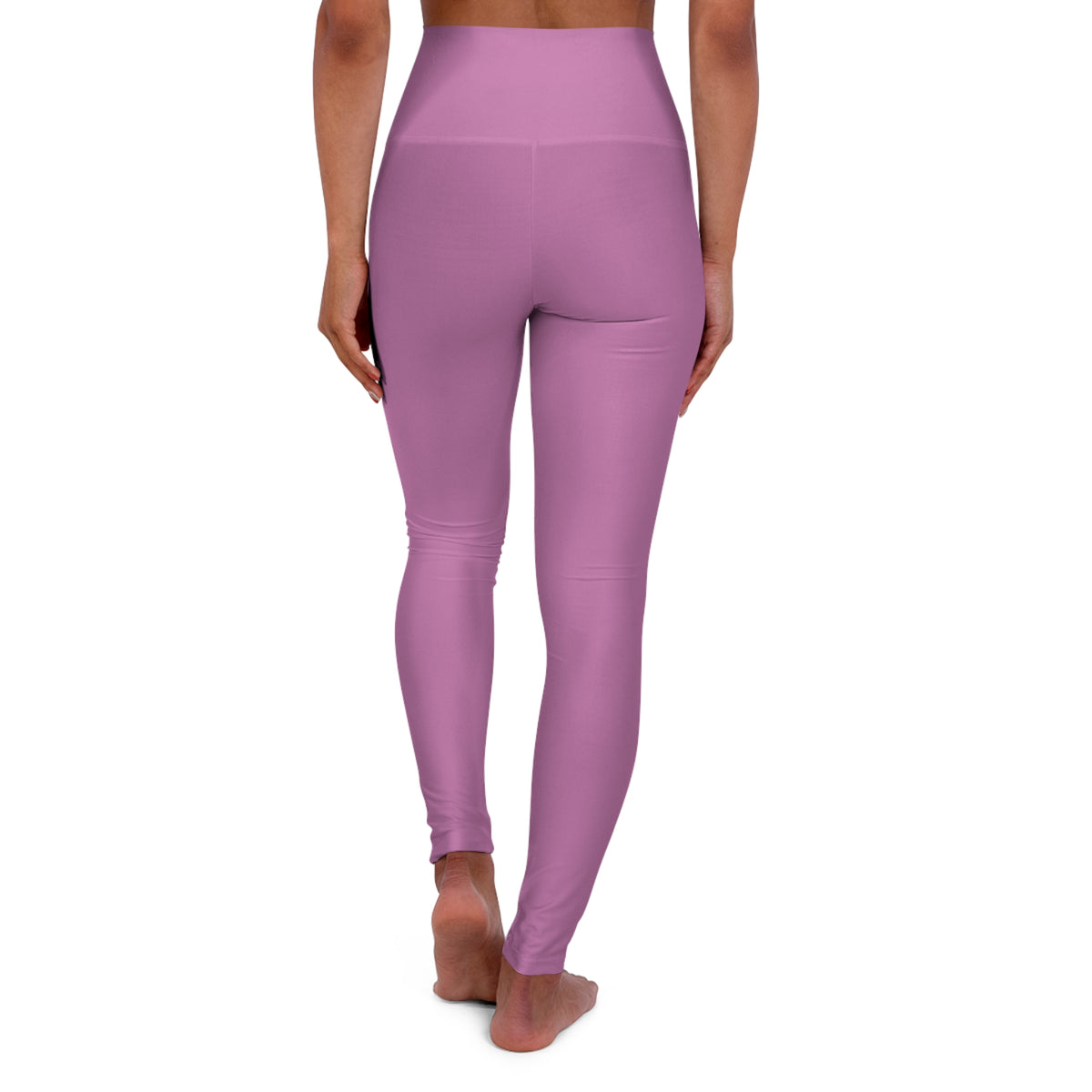 Dolly Pink Color High-Waisted Yoga Leggings, Mauve Seamless Poly-Span Activewear 1