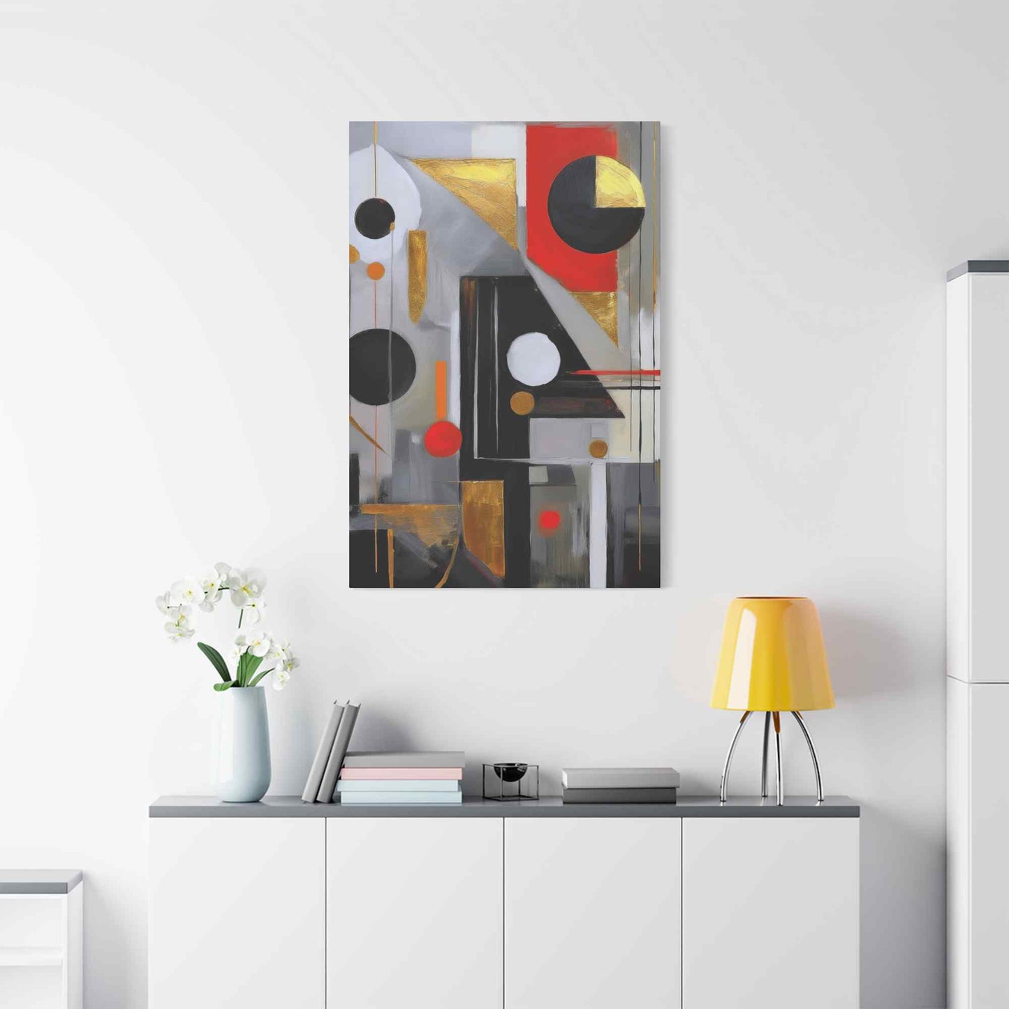 Red Abstract Painting Print Canvas 20x24,20x30,24x30, 24x32,24x36,30x40, 32x48,36x48,40x60 Pine-Wood Inner Frame ABS-23