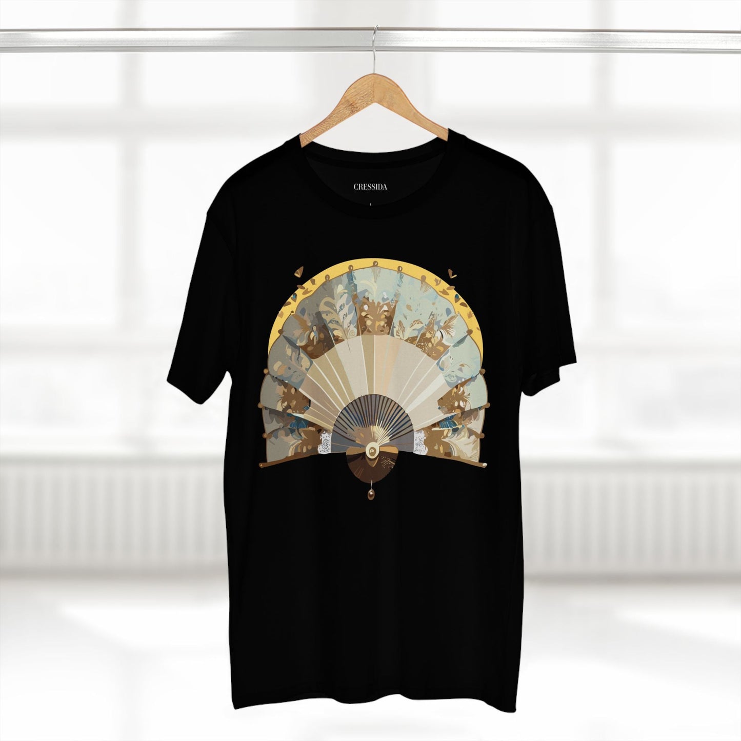 Antique Fan Graphic Design T-Shirt Unisex 100 Cotton Floral Carnival Artwork Tee 26
