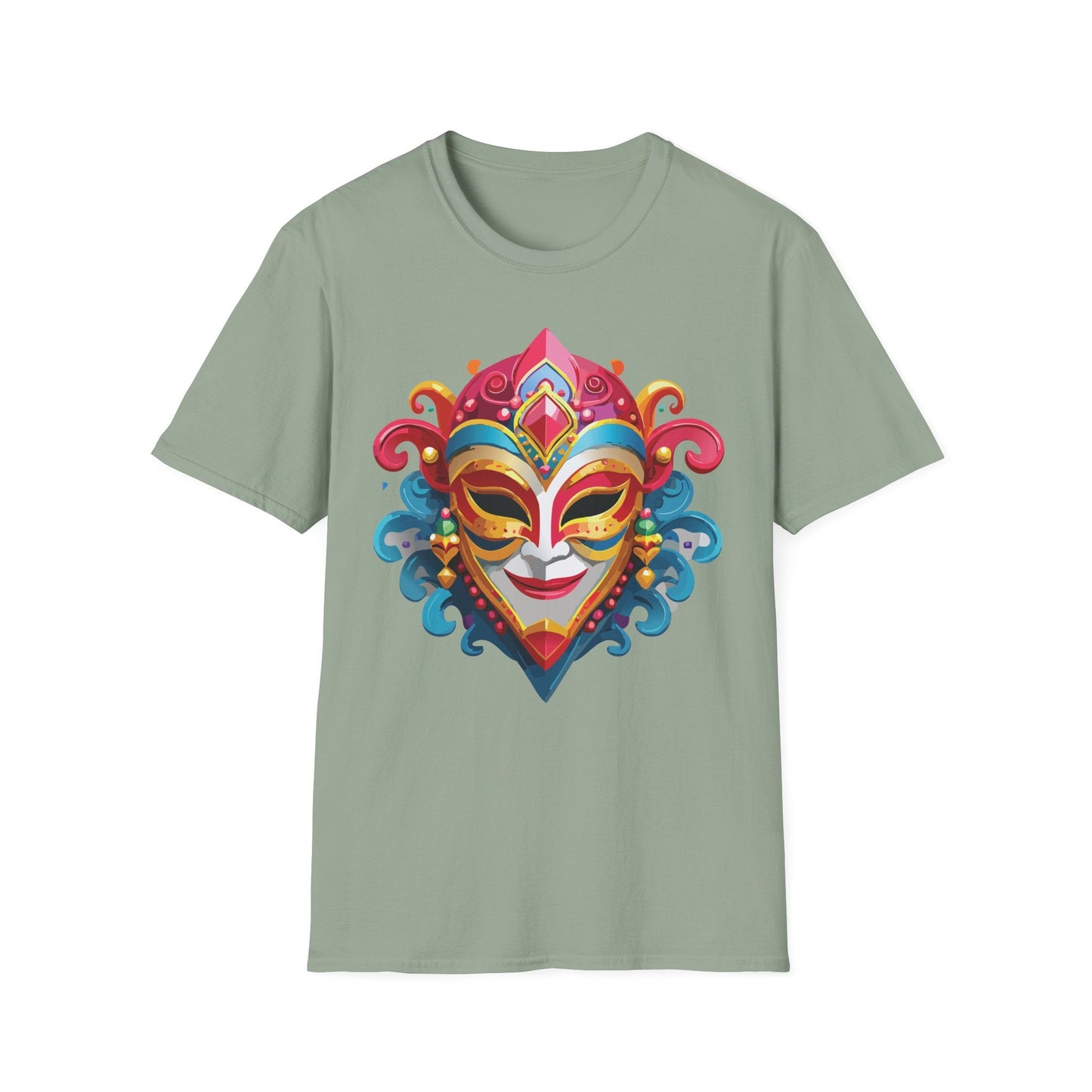 Mask Tee Shirt Unisex Masquerade Tees Softstyle 64000 100 Percent Cotton Lightweight Breathable