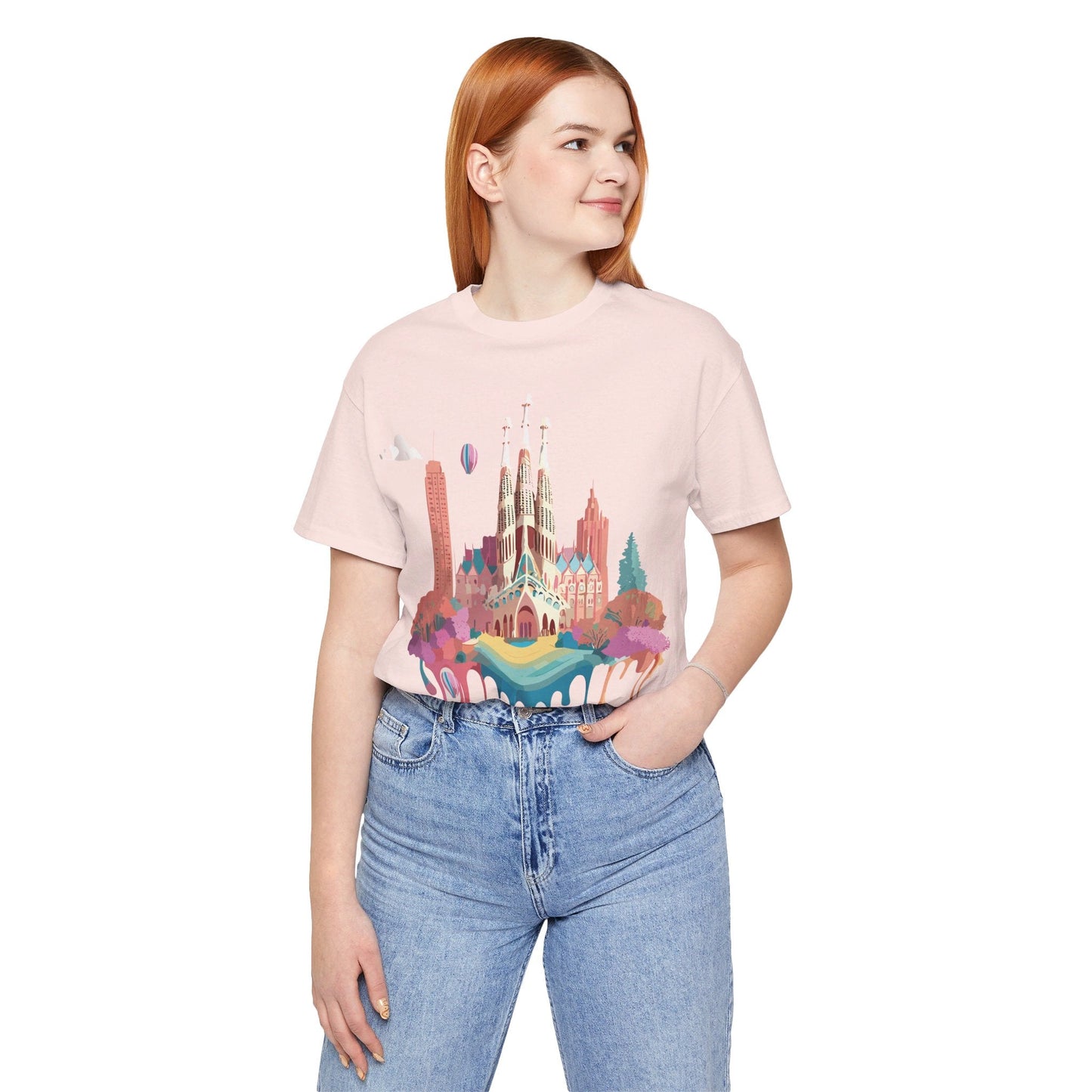 Adelpha Graphic Tee Barcelona Style Unisex Jersey Short Sleeve Vintage Inspired Shirt Casual Wear