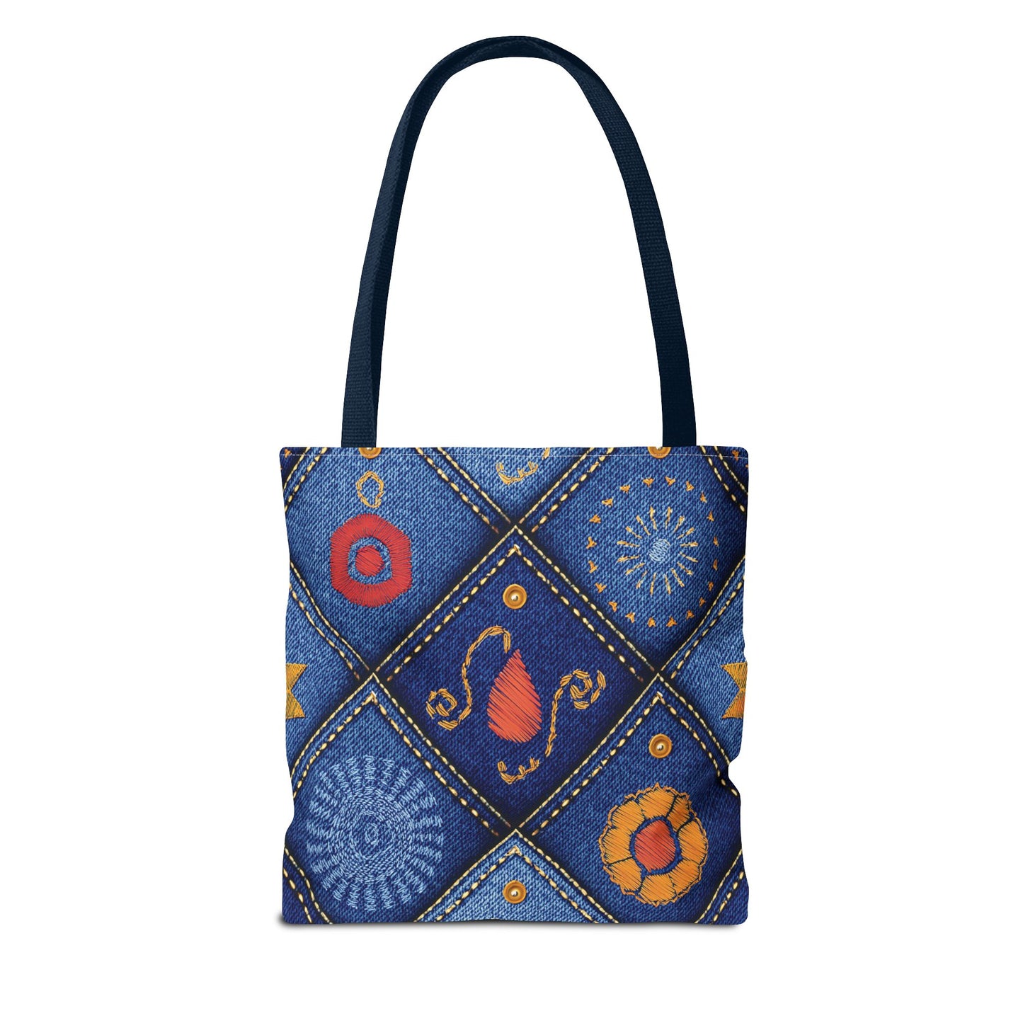 Diwali Graphic Denim Fabric Imitation Print Unisex Canvas Bag Poly Spun 3 Sizes Tote Bag 205-4